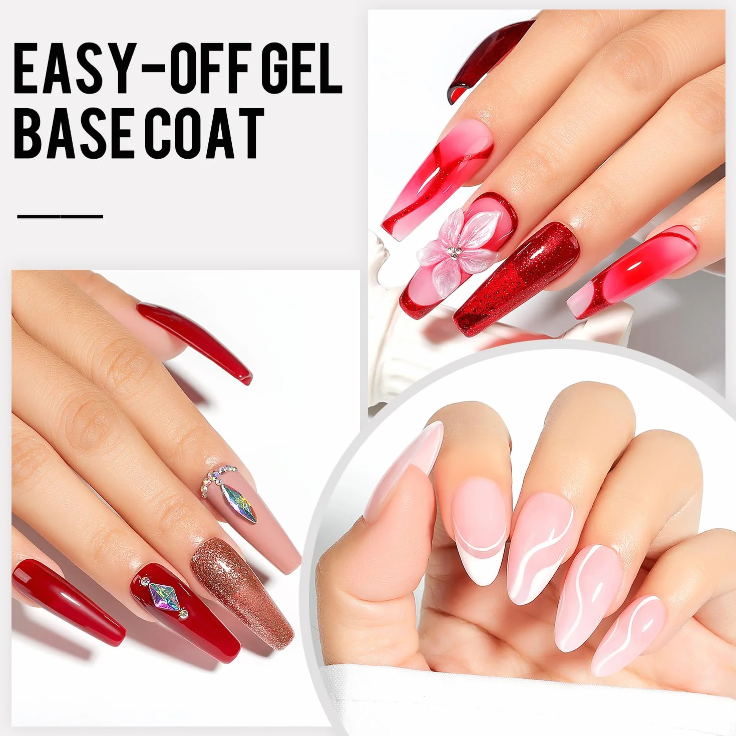 AIMEILI Peel Off Base Coat Gel Remove Półtrwały lakier do paznokci półtrwały lakier do paznokci Soak Off UV LED przezroczysty żel UV 10 ml
