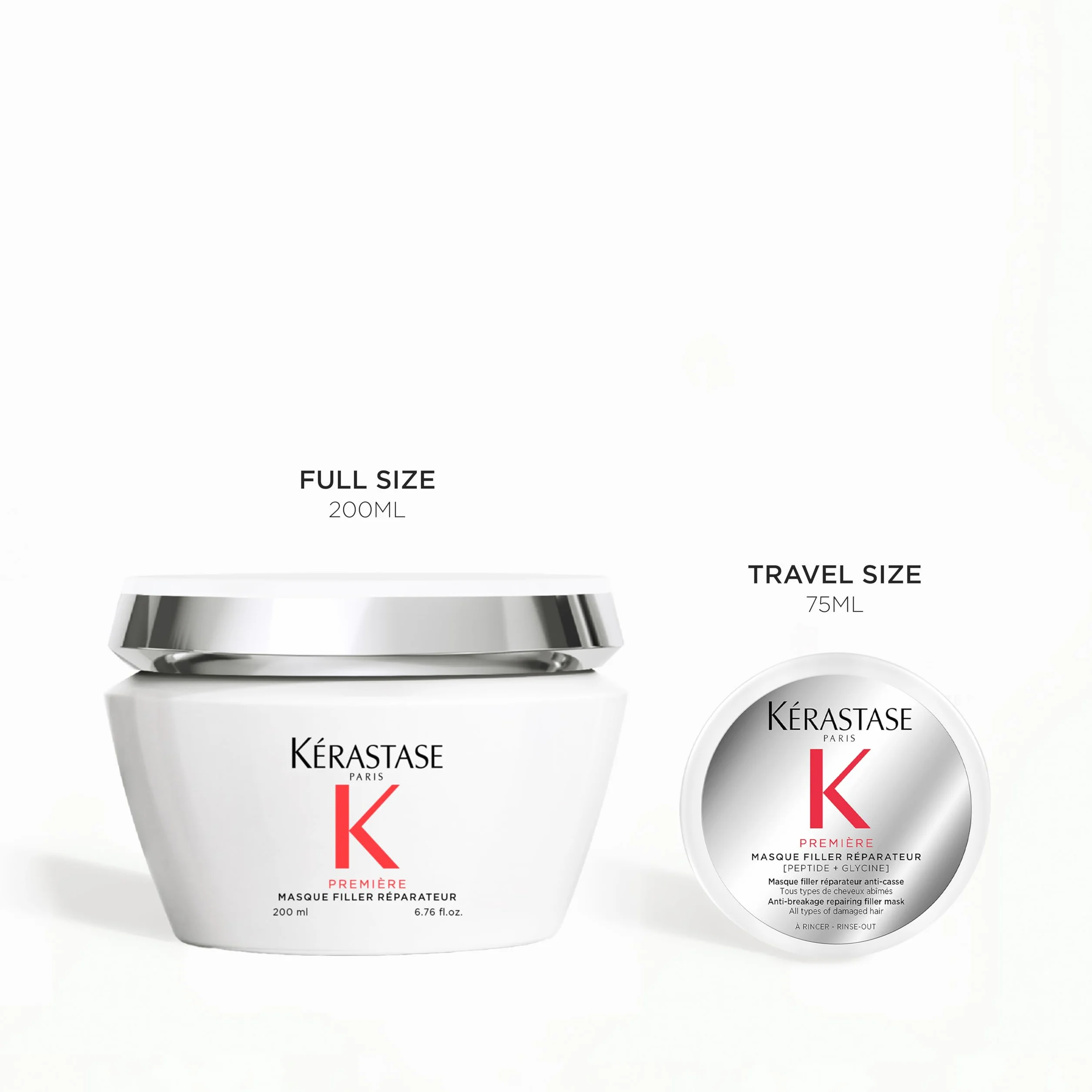 Kérastase Première Masque Filler Réparateur Maska do włosów, regenerująca i nawilżająca, z peptydem i glicyną, do włosów o średniej i gęstych zniszczonych włosach, 75 ml