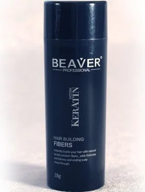 Beaver KERATIN korektor z włókien do budowania włosów 28 g CZARNY (włókna bobra + spryskiwacz do trzymania włókien za 3,99 £)