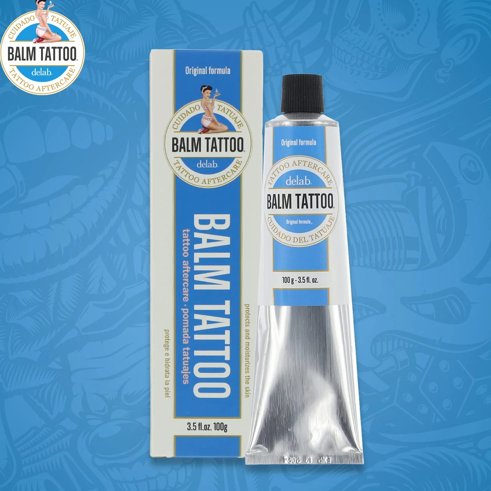 Balm Tattoo Oryginalny krem do tatuażu 100 g - Linia szybkiego wchłaniania Aftercare - Ułatwia gojenie się tatuażu i gojenie się tatuażu - Wspomaga wyraźne rezultaty