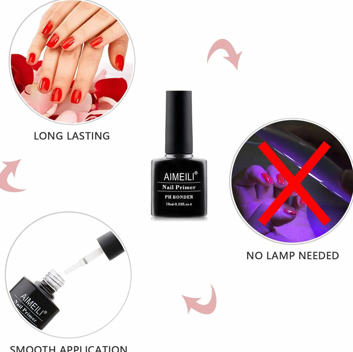 AIMEILI Nail Primer Gel Nail Prep Bond Primer do paznokci żelowych UV LED, lakier do paznokci, proszek akrylowy, paznokcie 10 ml