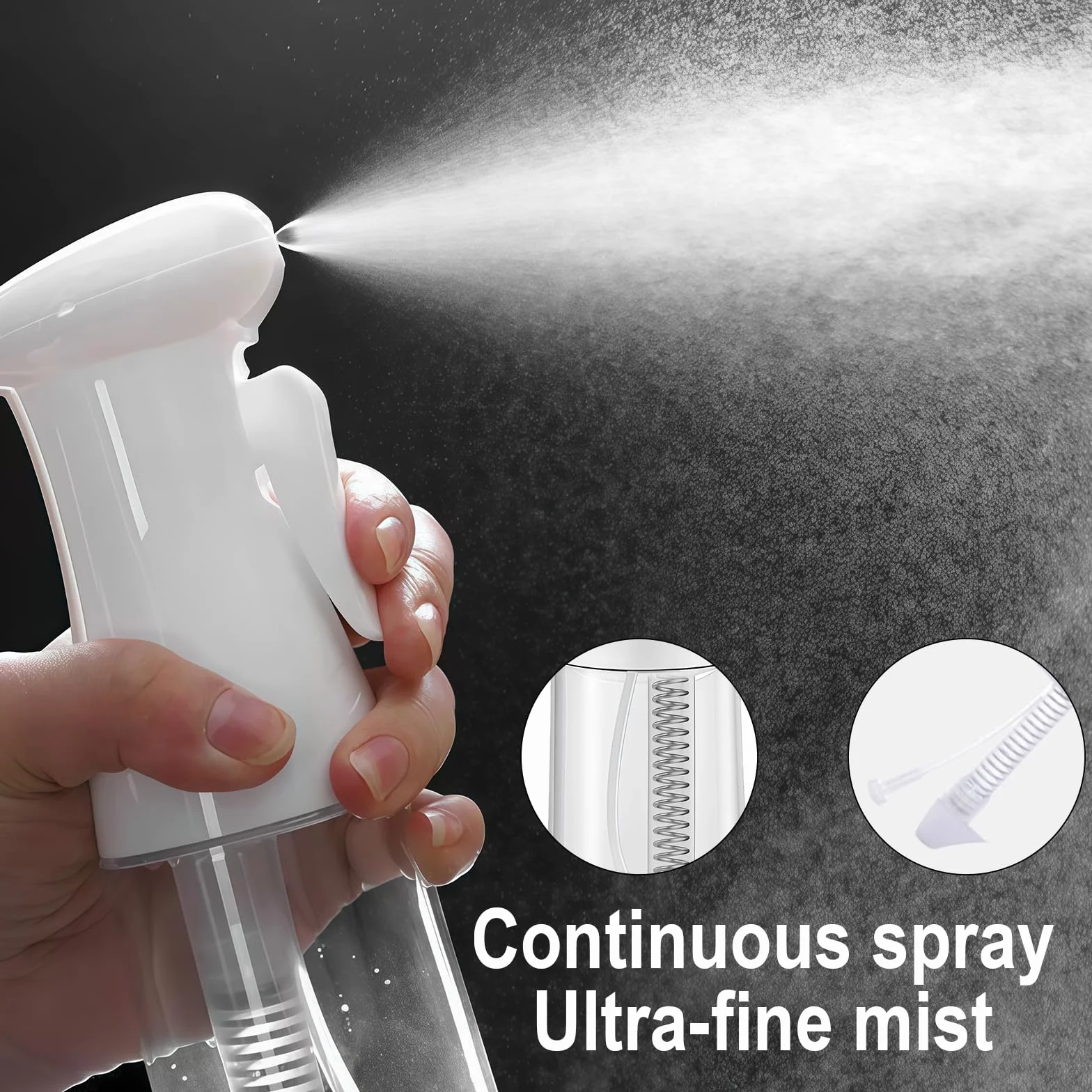 Ultra Fine Continuous Spray, butelka z rozpylaczem wody 200 ml, odporna na kapanie, bardzo cienka butelka z rozpylaczem do stylizacji włosów, pielęgnacji skóry, pielęgnacji roślin