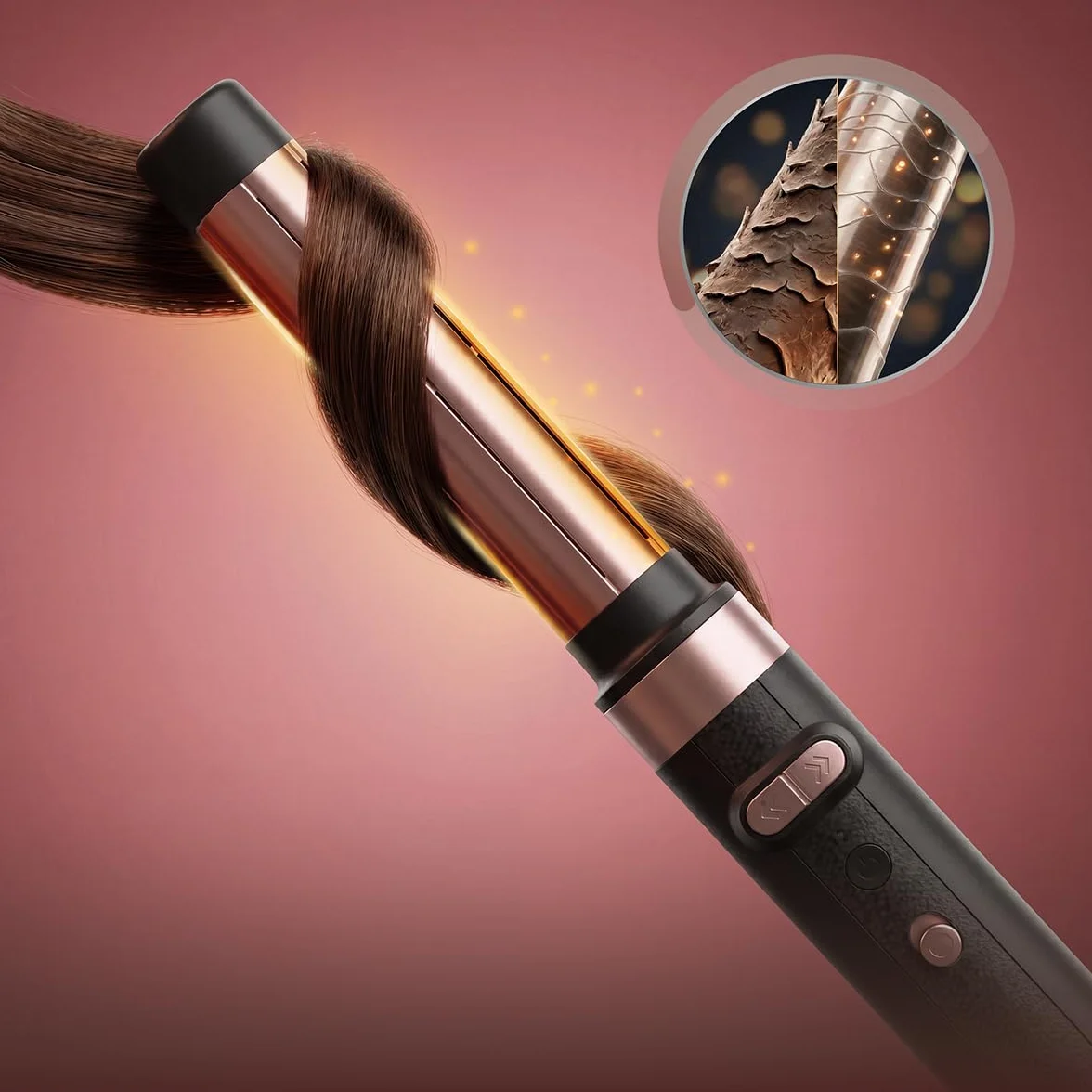 Cecotec Wielofunkcyjny styl do modelowania włosów, 8 głowic CeramicCare 8in1, AirGlam Gyro. 1500 W, gładki, kształtujący i pętelkowy, bezszczotkowy silnik, funkcja obrotowa i powłoka ceramiczna i