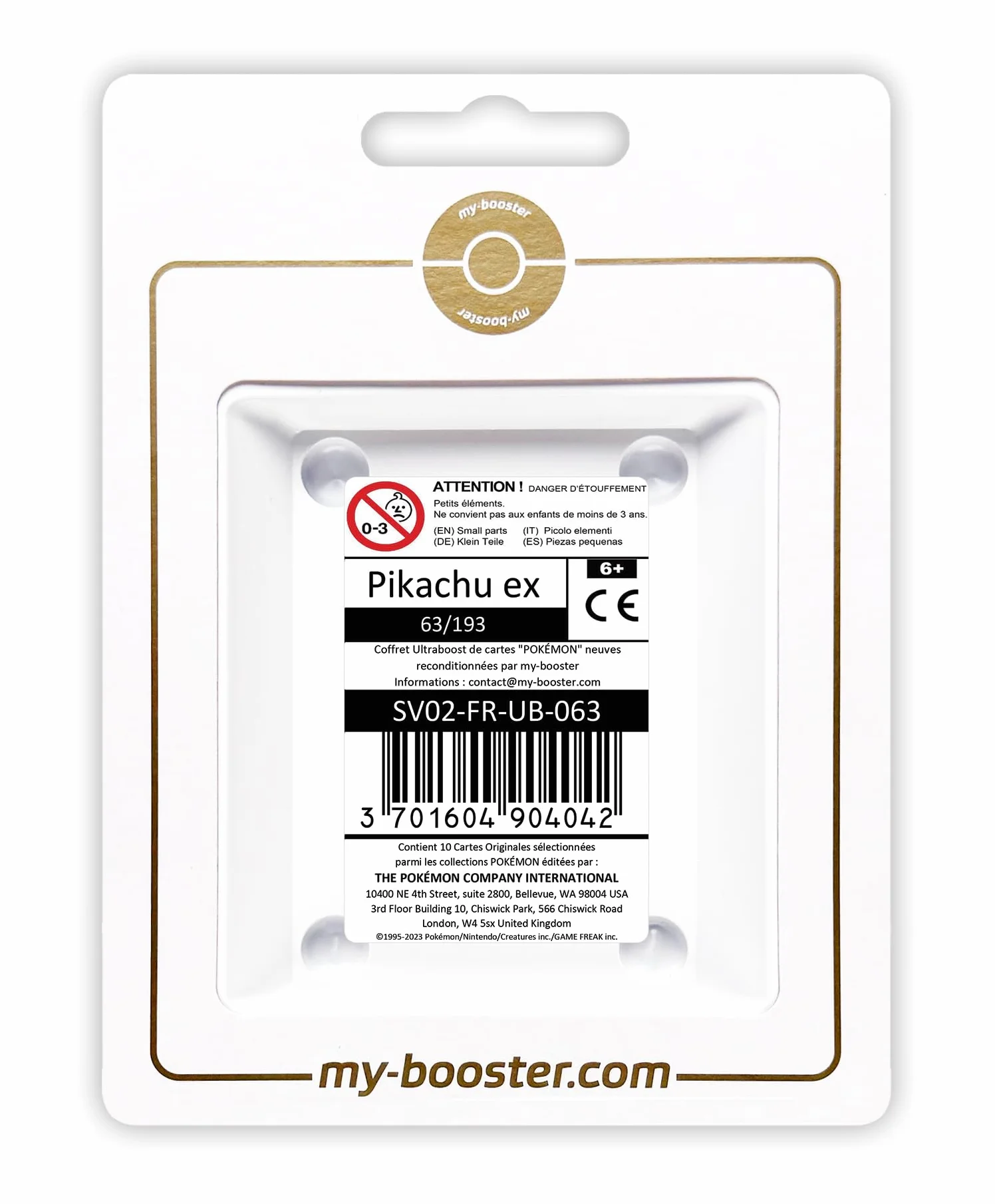 Pikachu ex 63/193 - Ultraboost X Écarlate et Violet 02 Évolutions à Paldea - Box z 10 francuskich kartami Pokémon