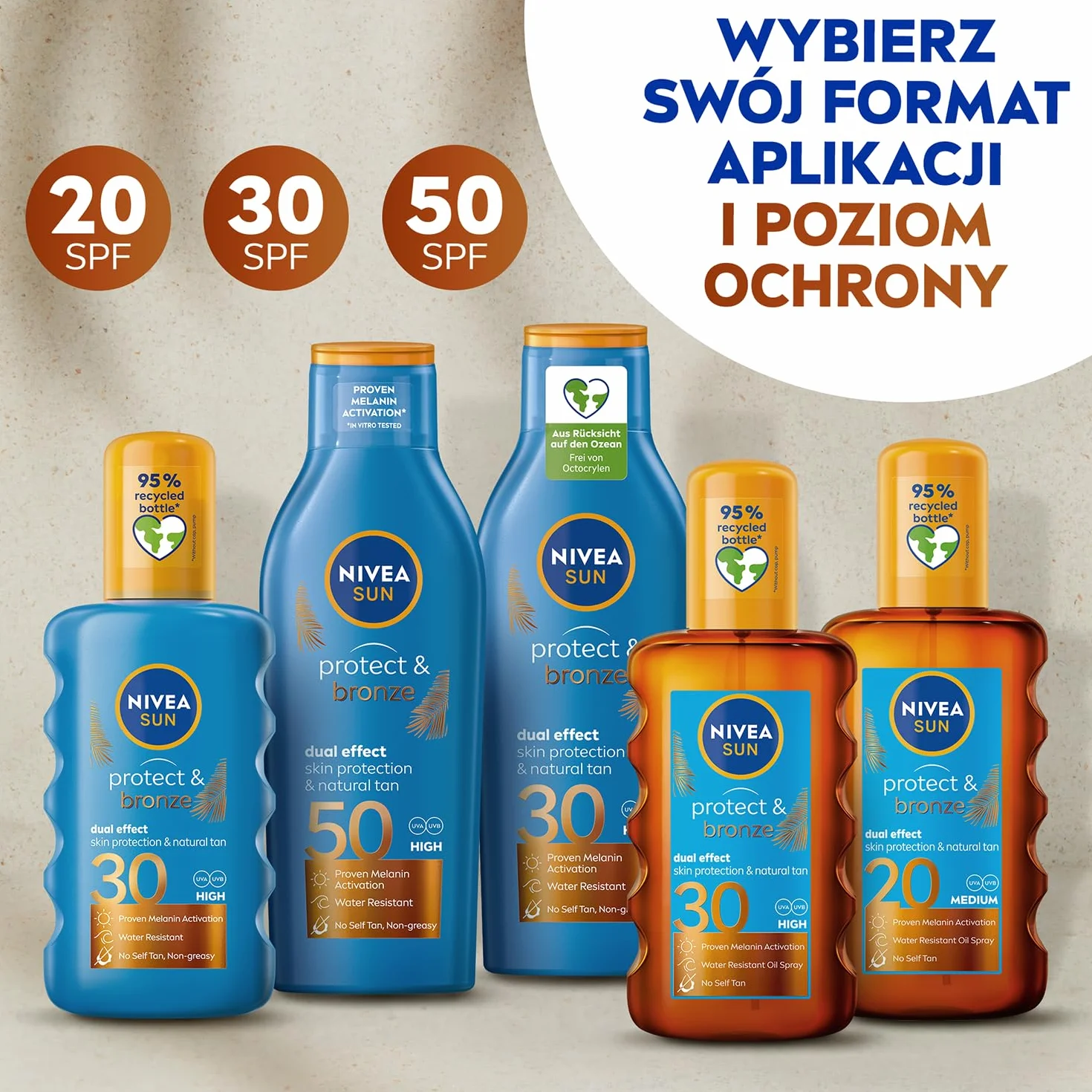 NIVEA SUN Protect & Bronze Olejek do opalania w spray'u aktywujący naturalną opaleniznę SPF30 200 ml