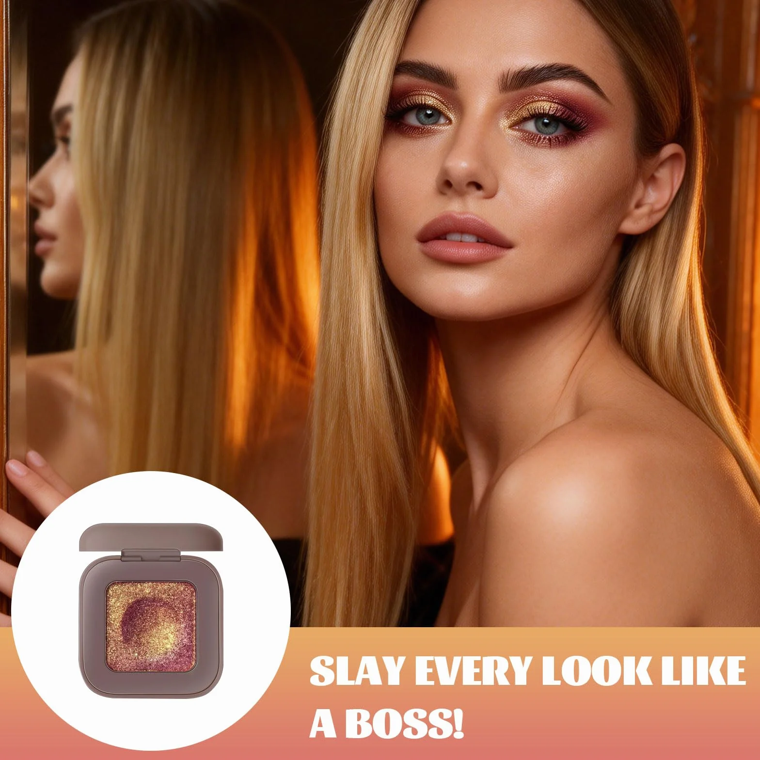 Duochrome Burgundy Gold Glitter paleta cieni do powiek, holograficzny kameleon bogaty kolor połyskujący, kolor Shift Sparkle Inner Corner Eye rozświetlacz, paleta rozświetlaczy do makijażu na