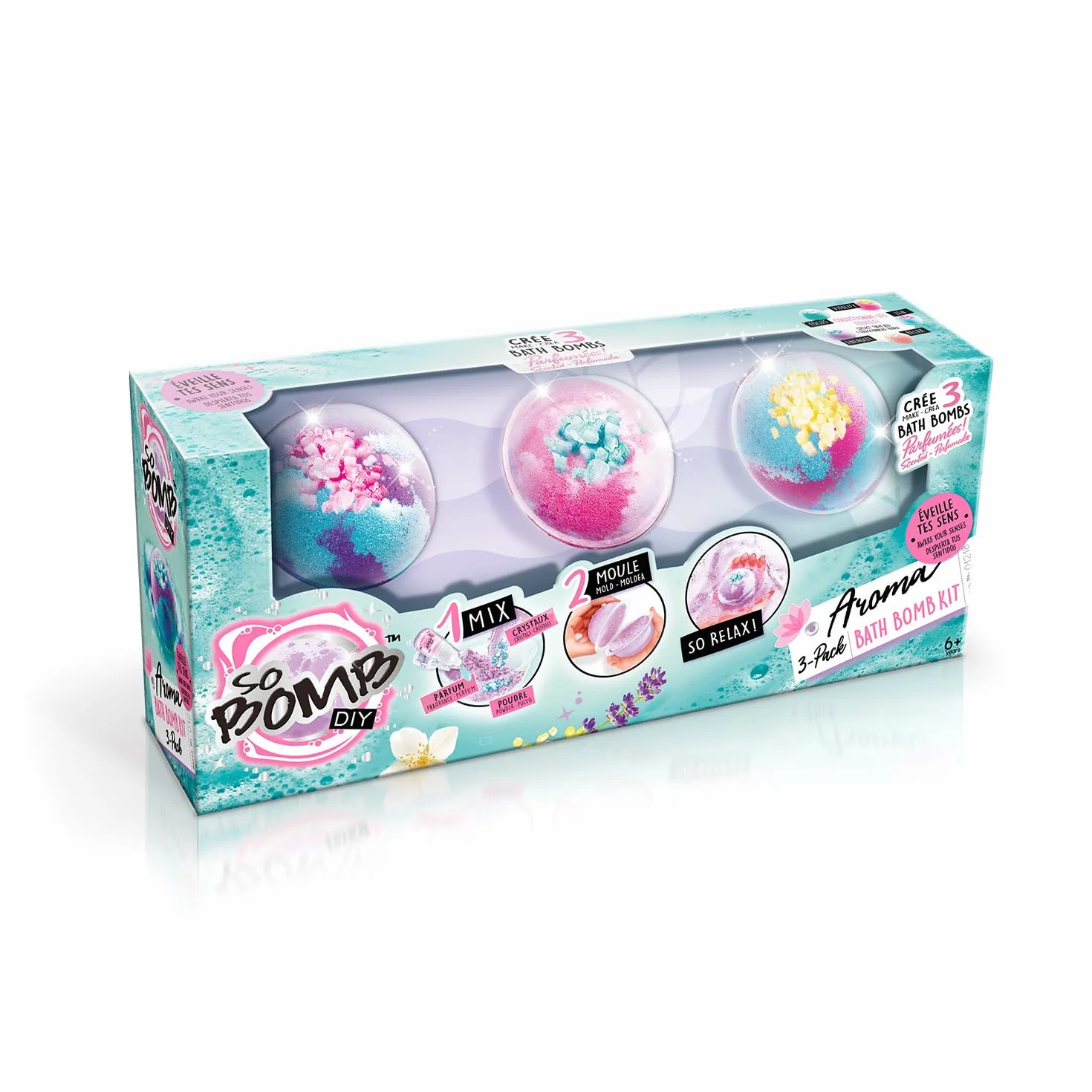 Canal Toys - Tak Bomb DIY-Zestaw do tworzenia 3 musujących kulek do kąpieli - Aromaterapia Bath 3 Pack-BBD 039, Wielokolorowy