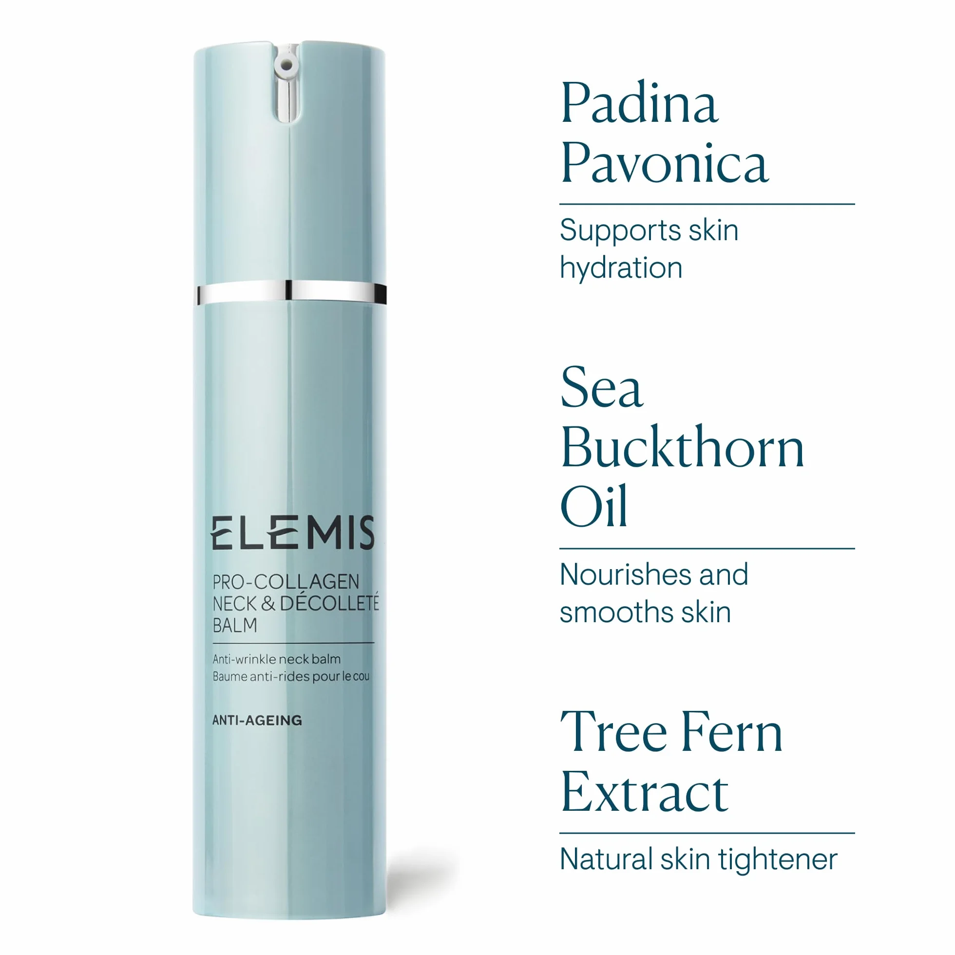 ELEMIS Pro-Collagen balsam na szyję i dekolt, nawilżający krem do twarzy i szyi do jędrny, gładki i nawilżający, bogaty w witaminy balsam przeciwzmarszczkowy odżywia skórę dla miękkiej, młodzieńczej