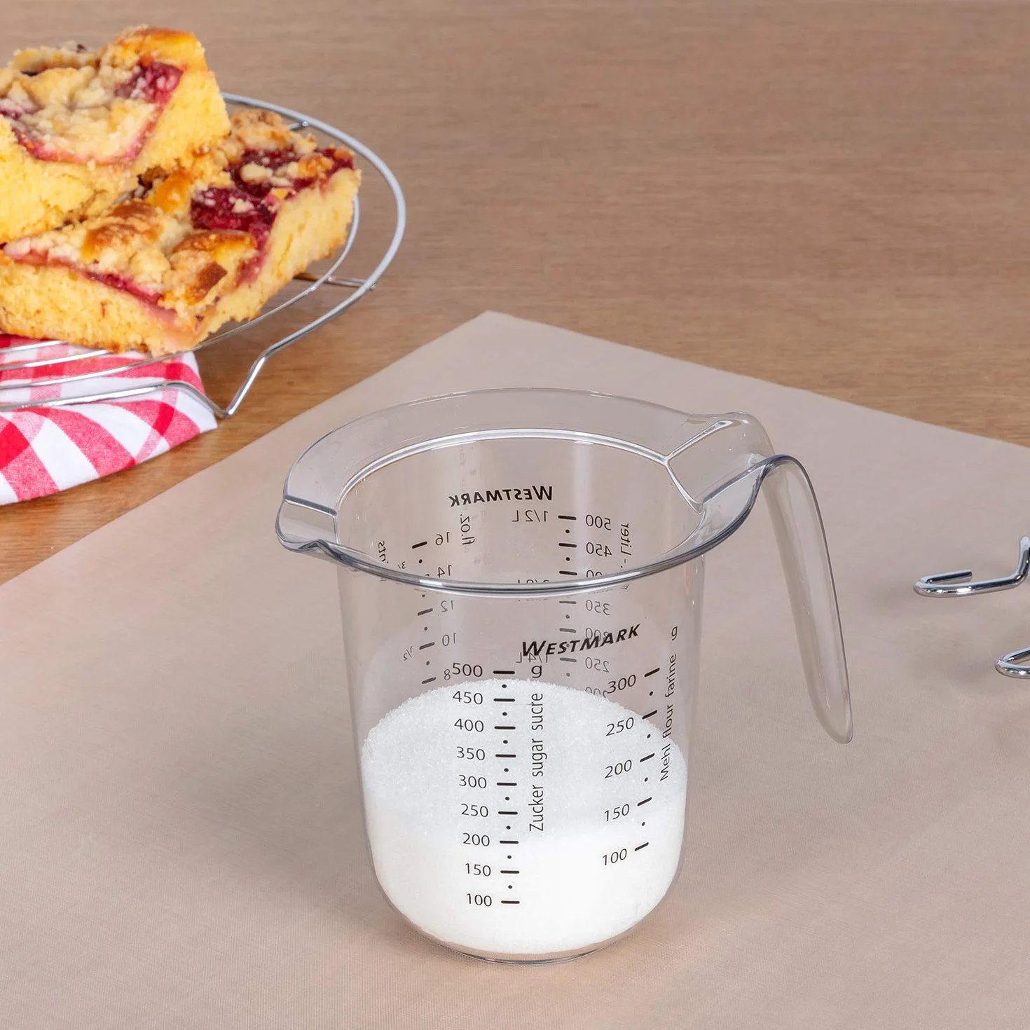 Westmark Dzbanek z miarką, Pojemność: 0,5 l, Wielojęzyczna podziałka w różnych jednostkach, Tworzywo sztuczne, Przezroczysty, 30642270