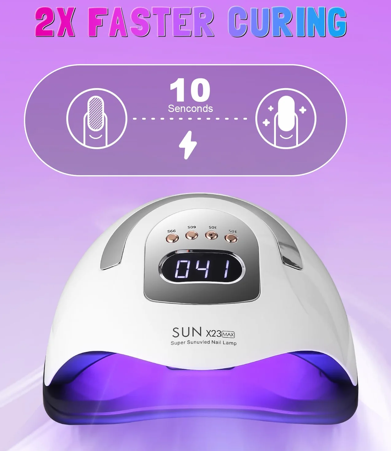 Lampa UV LED do paznokci 380W, profesjonalna automatyczna suszarka, szybkoschnąca, 81 lampa LED, duży ekran LCD, 4 timery 10s/30s/60s/99s