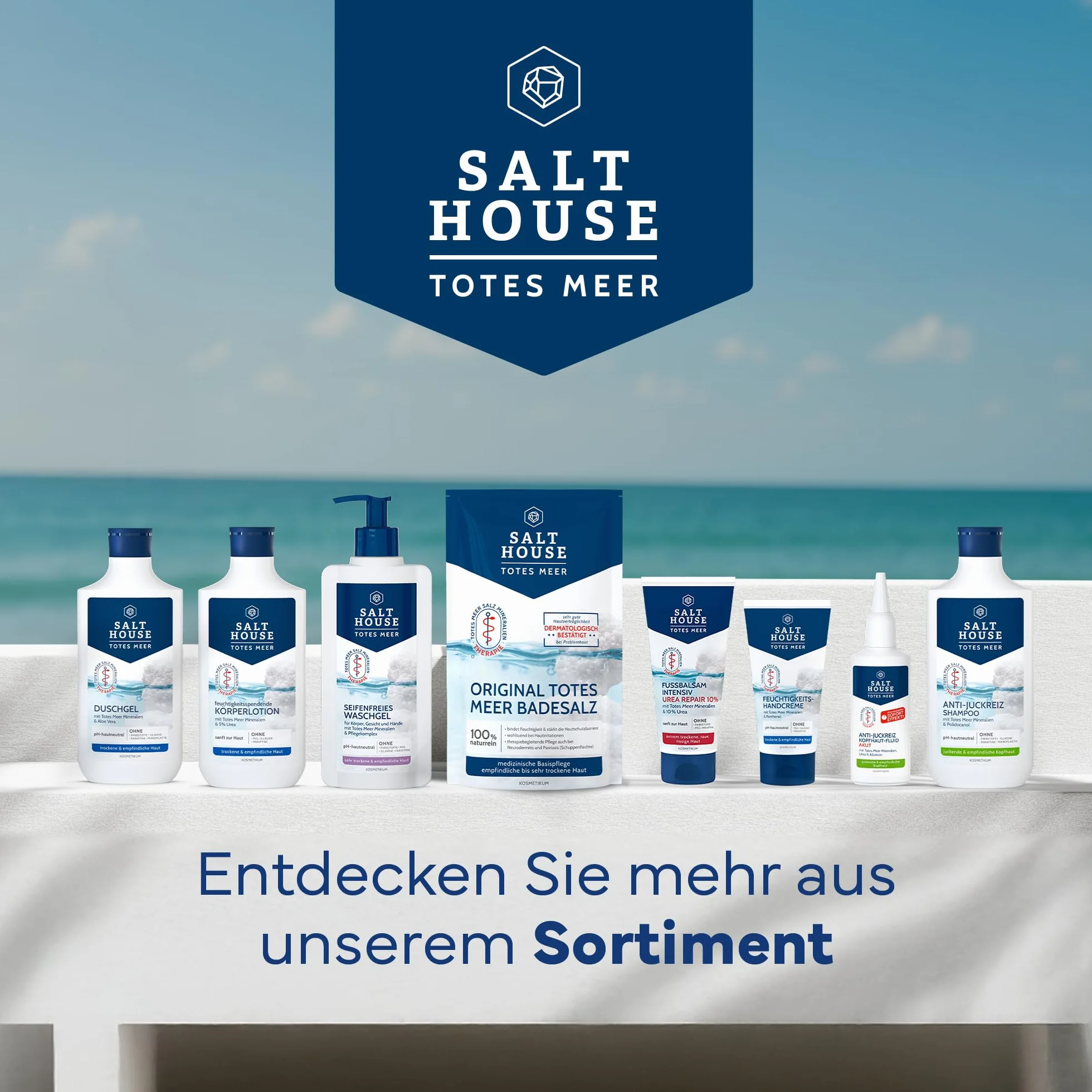 Salthouse Szampon terapeutyczny z Morza Martwego przeciw swędzeniu, kojąca formuła z mocznikiem i pantenolem, do wrażliwej skóry głowy, 250 ml