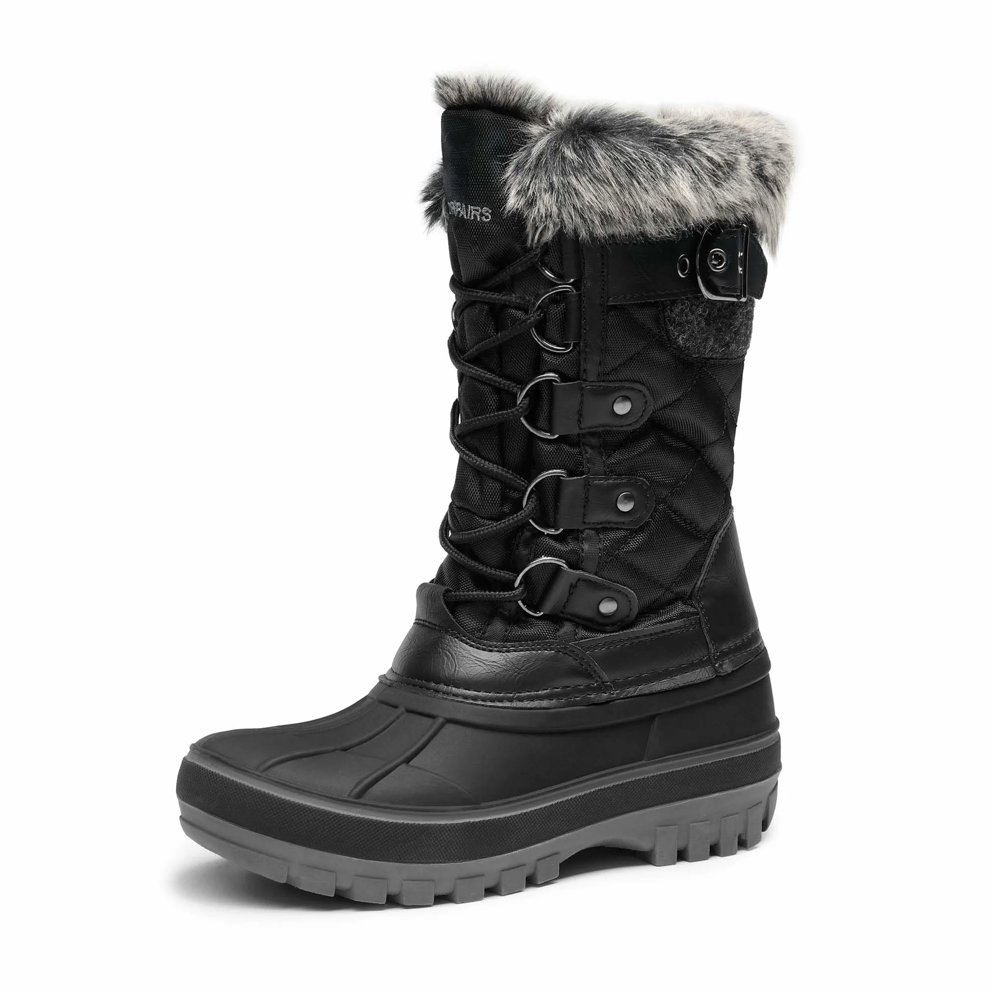 DREAM PAIRS Chłopięce dziewczęce śniegowce wodoodporne outdoorowe ciepłe przytulne antypoślizgowe podszewka ze sztucznego futra do połowy łydki izolowane buty zimowe dla małych i dużych dzieci