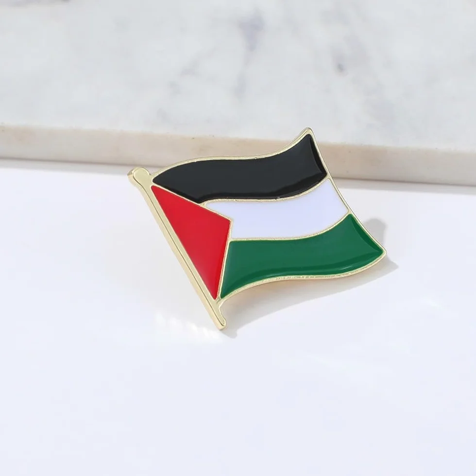 Broszka z flagą palestyńską szpilki flagowe palestyńskie odznaka masowa flaga Palestyny szpilki do klapy na kapelusz, odzież, plecak, emaliowana odznaka