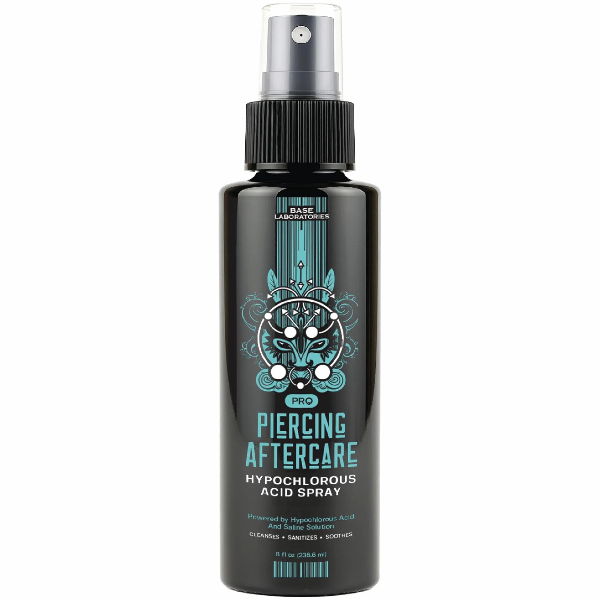 BASE LABORATORIES Piercing Aftercare Hypochlorous Acid Spray PRO – spray solankowy do czyszczenia uszu po przekłuciu