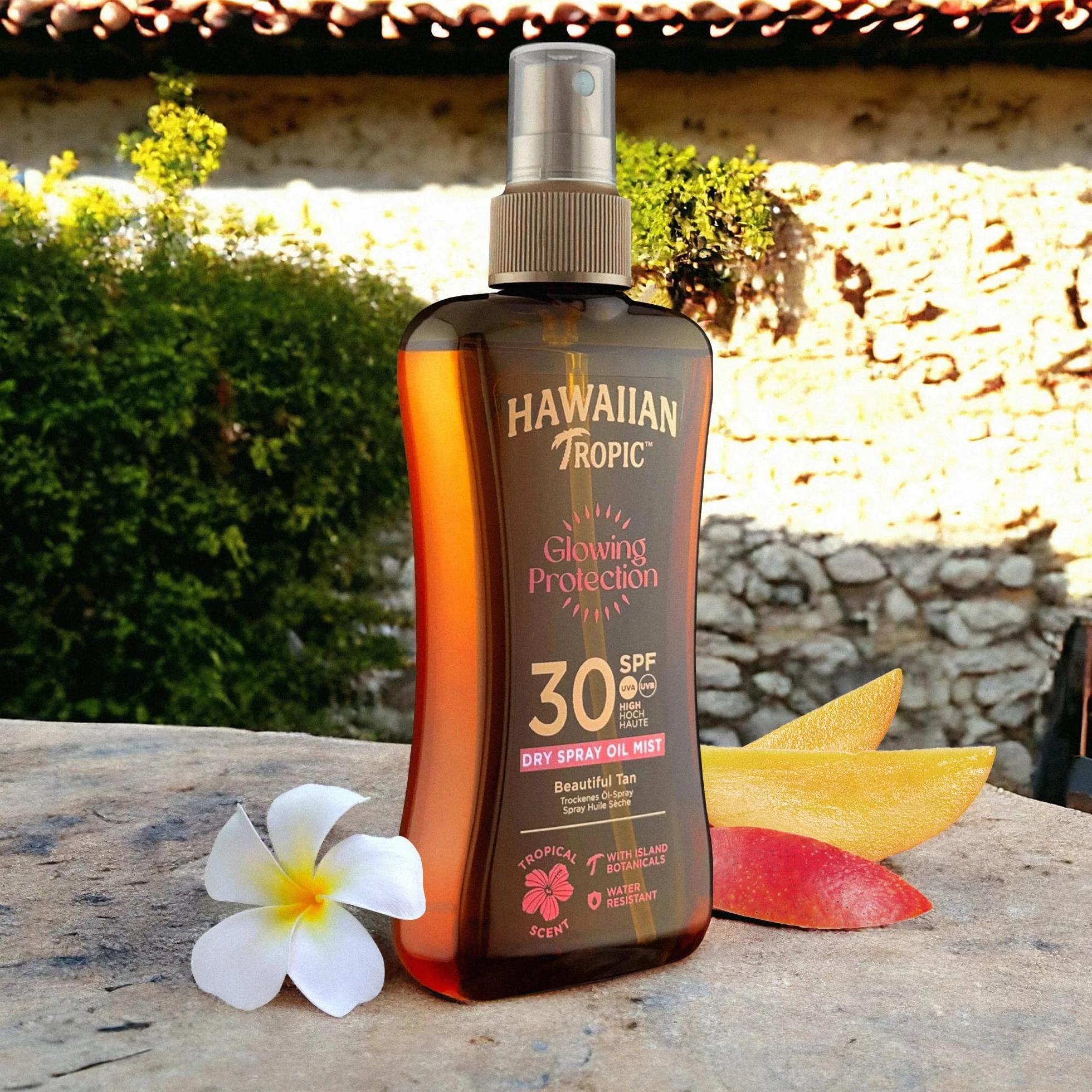 Hawaiian Tropic Protective Dry Spray Oil - Olej do opalania w sprayu z zapachem kokosowym i olejkiem arganowym, wysoka ochrona - SPF 30 - Format: 200 ml
