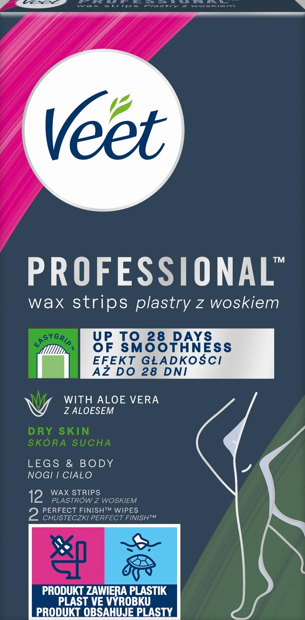 VEET Plastry do depilacji z woskiem dla skóry suchej 12 szt
