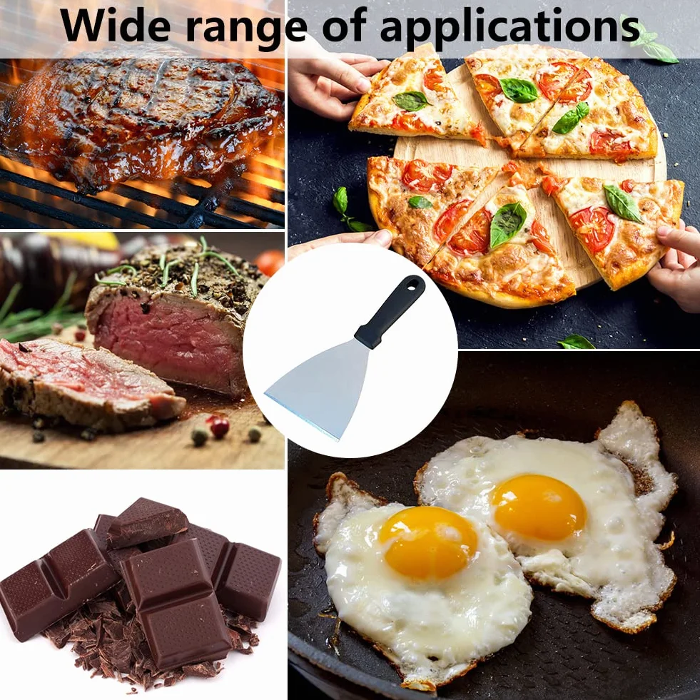Szpatułka Plancha ze stali nierdzewnej, szpatułka do planchy, Naczynia Plancha, Akcesoria Plancha, szpatułka kuchenna, szpatułka ze stali nierdzewnej, szpatułka do pizzy, szpatułka kuchenna ze stali nierdzewnej, szpatułka plancha czyszcząca, 2 szt