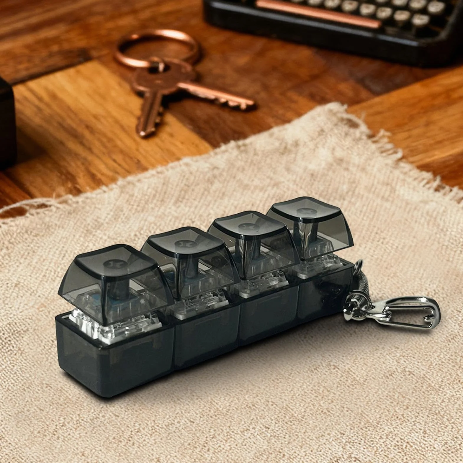 Fidget Keyboard, zestaw 2 sztuk, zabawka typu clicker z kolorowymi światłami, przenośna klawiatura Fidget Keyboard, 4 przyciski, redukuje stres, redukuje stres i niepokój