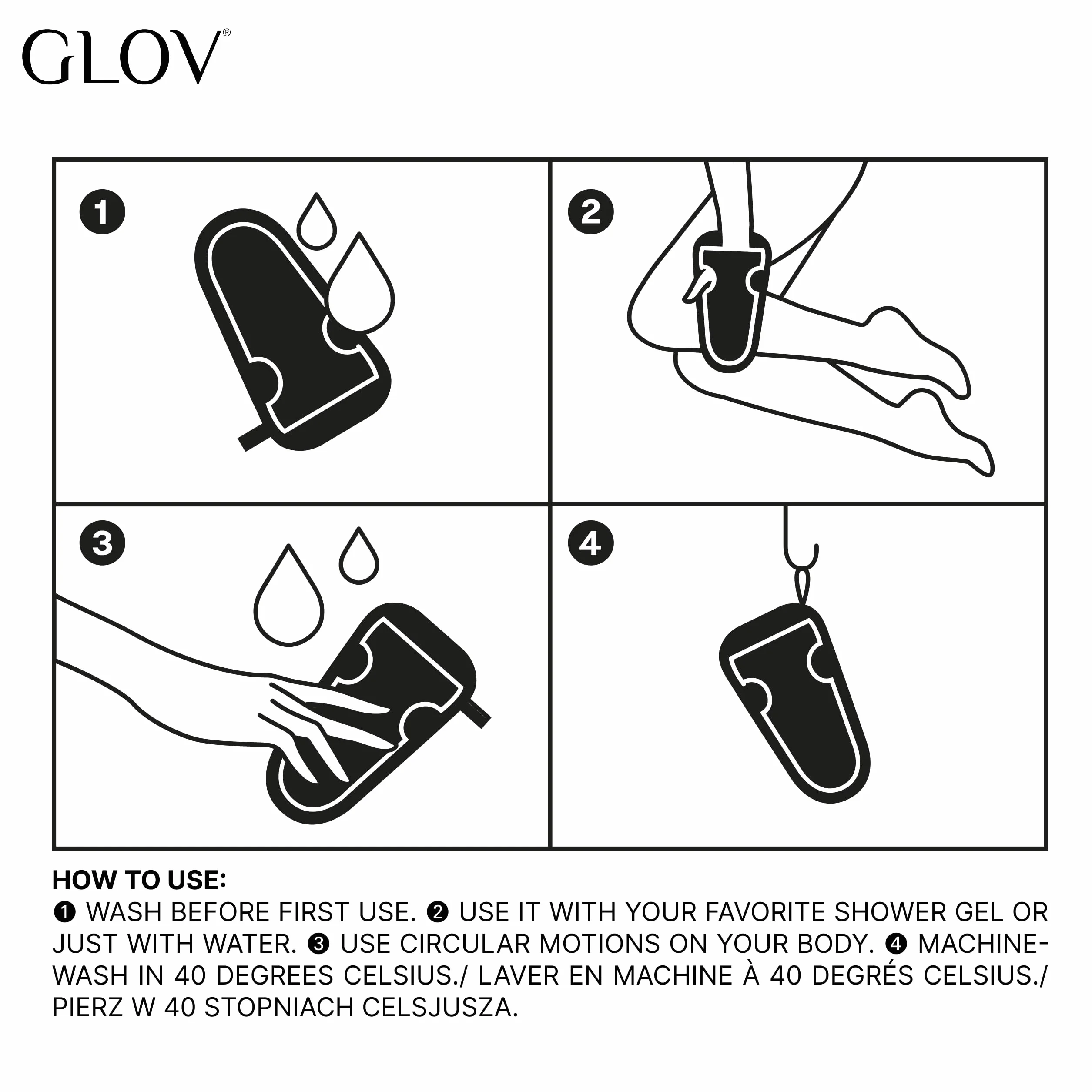 GLOV Skin Smoothing ciało masaż rękawiczki 1 szt. Smooth Red/Rot