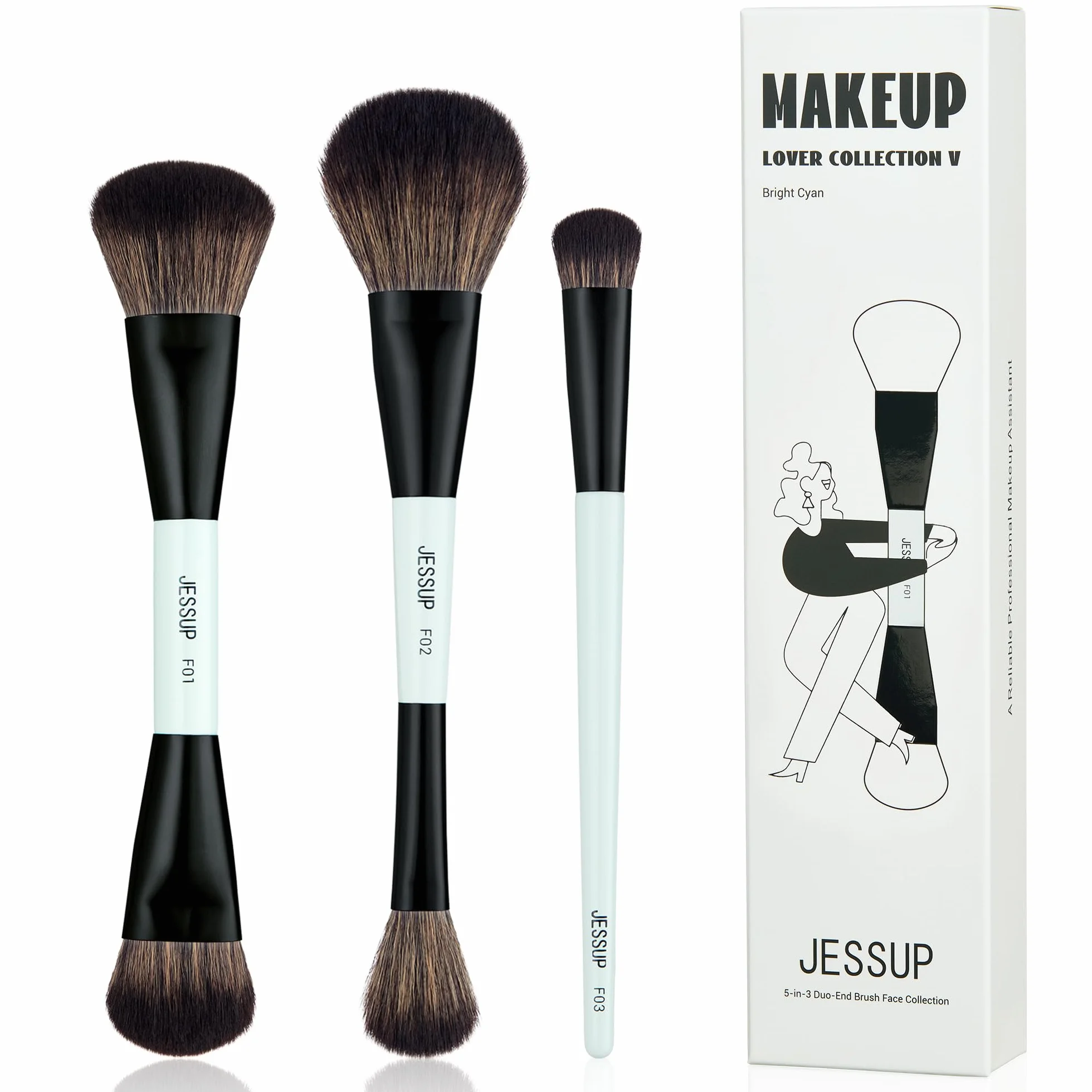 Jessup Pędzle do makijażu 5-w-3 Duo-End Kolekcja T503