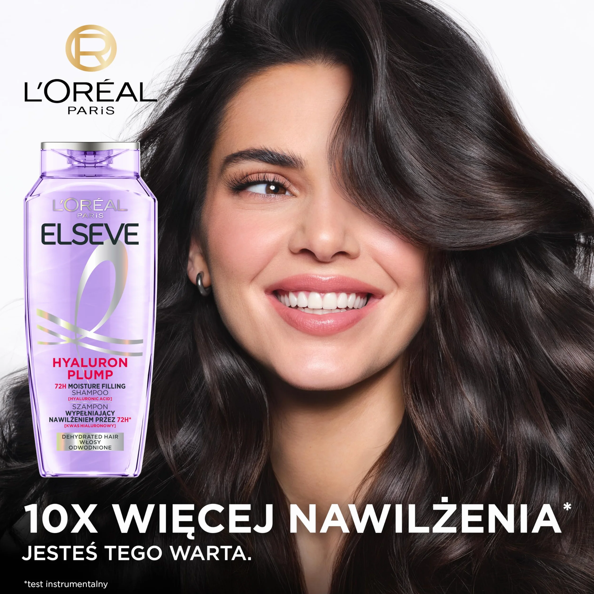 L'Oréal Paris Elseve Hydra Hyaluronic nawilżający szampon XXL do błyszczących włosów, szampon hialuronowy dla nawilżenia i ochrony, długotrwałe nawilżenie i pielęgnacja, 1000 ml