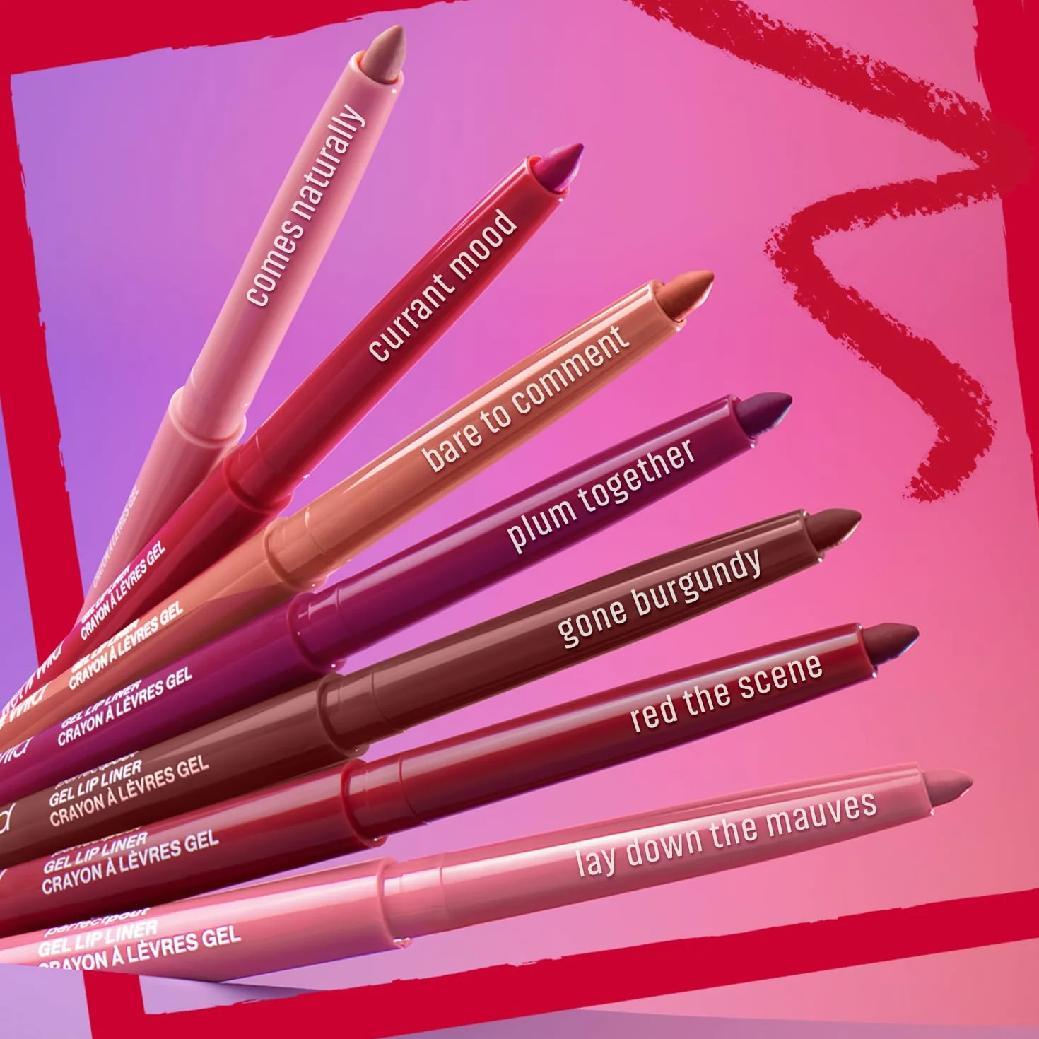 Wet n Wild Perfect Pout Gel Lip Liner, Wysoce Pigmentowana Kredka do Ust z Półmatowym Wykończeniem, Modeluje i Rzeźbi Usta, Odcień Lay Down the Mauves