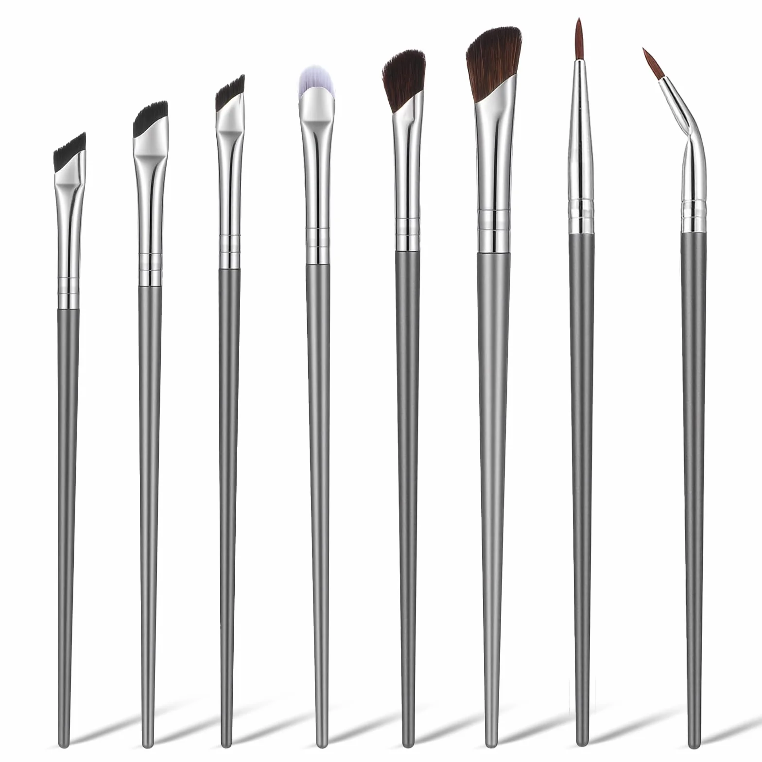 Zestaw pędzli do konturowania nosa, 8 szt., cienkie pędzle do eyelinera, miękkie pędzle do makijażu włosów do modelowania nosa i makijażu twarzy, mały aplikator kątowy do precyzyjnego konturowania i