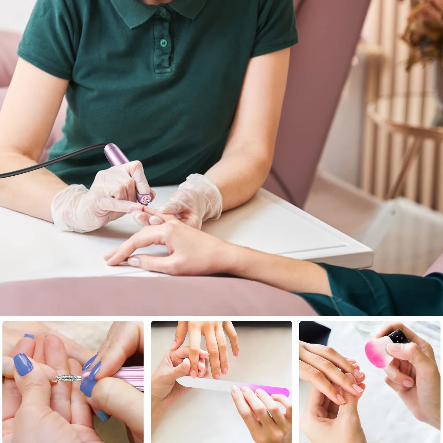Profesjonalna szlifierka do paznokci BICKON, profesjonalna 12 w 1, cicha elektryczna pilnik do paznokci, 20000 obr./min regulowana prędkość zestaw do manicure'u, mocny i przenośny salon dla