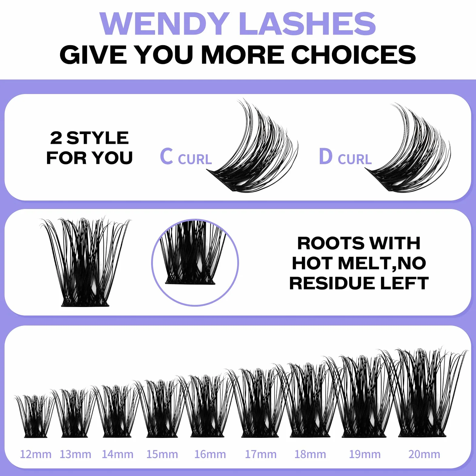 lashes Bond and Seal DIY C3 Cluster Lashes D Curl 8-16mm