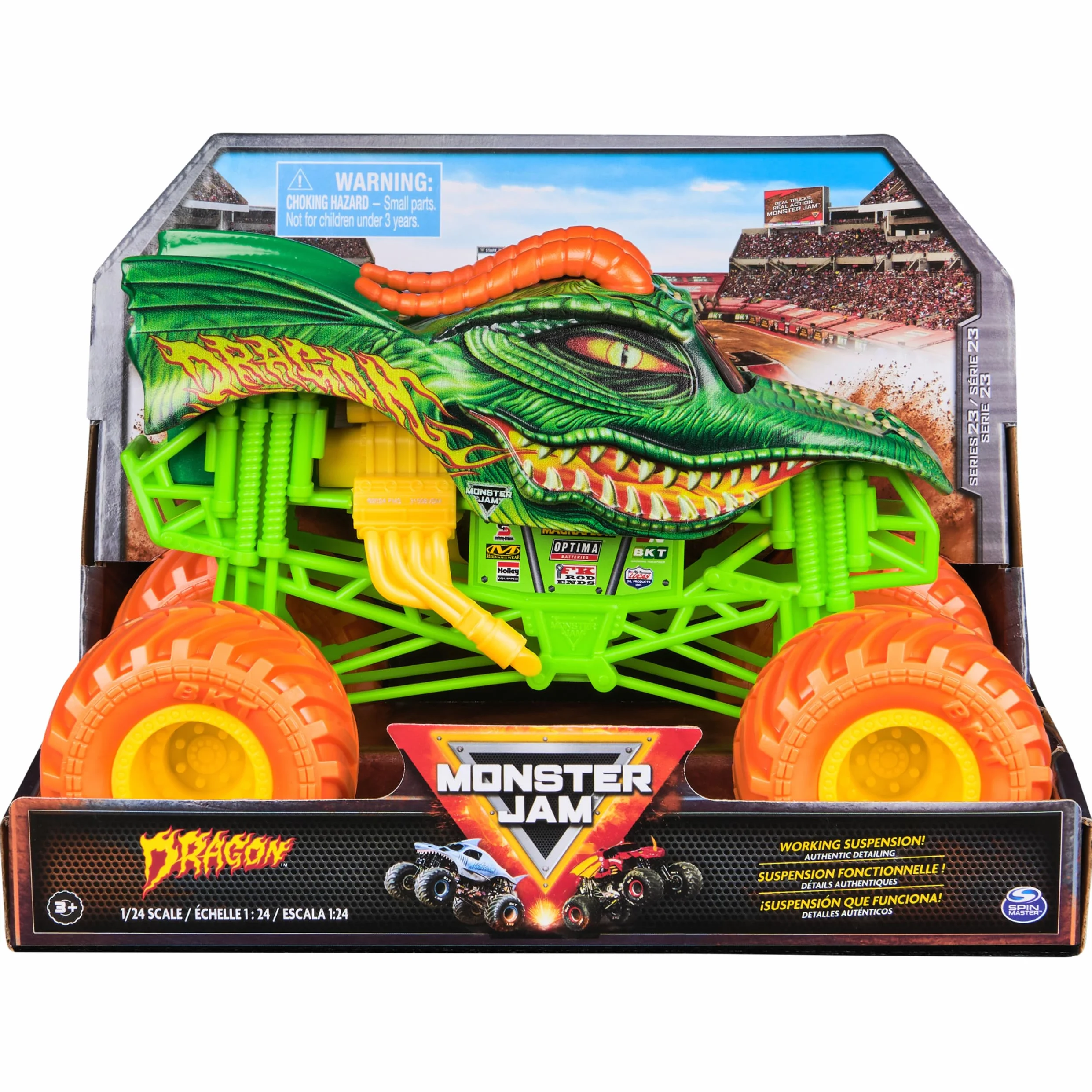 Monster Jam Zabawka Pojazd Ciężarówka 1to24 Die Cast Dragon M23