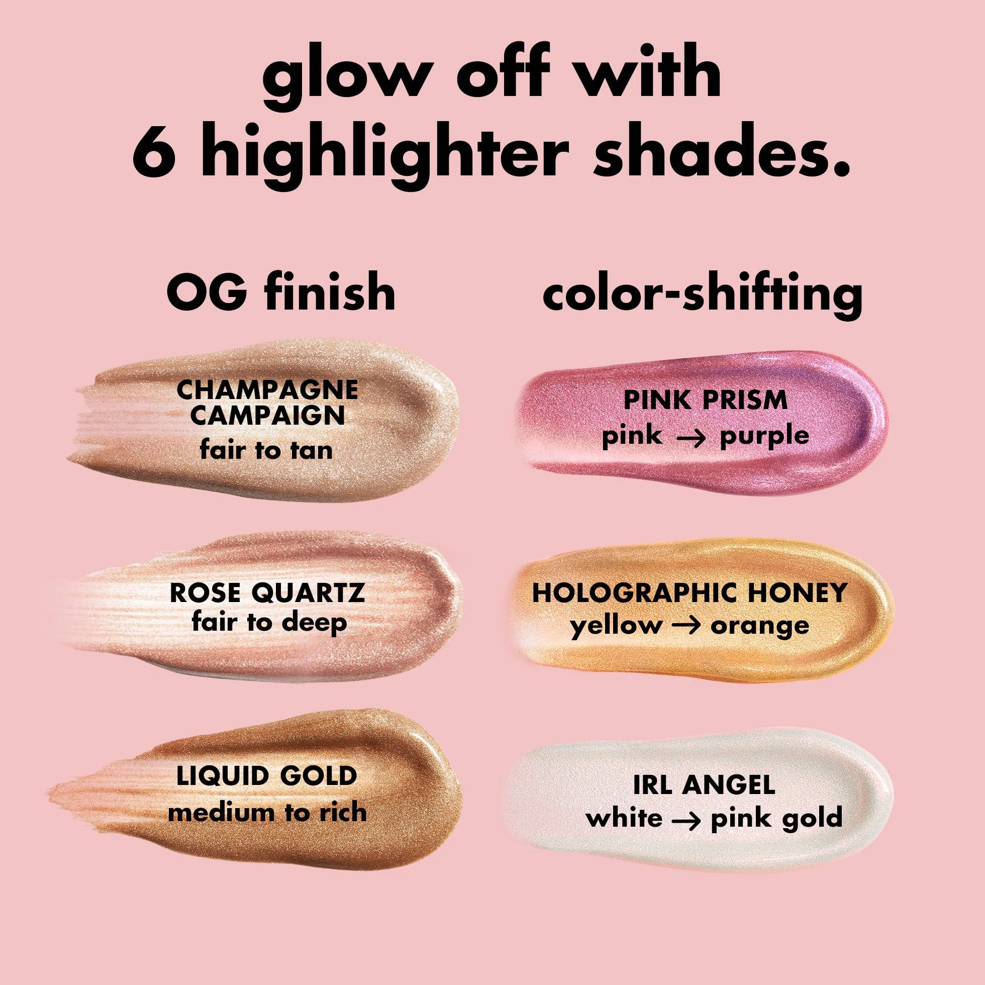 e.l.f. Halo Glow Highlight Beauty Wall, płynny rozświetlacz ścienny do błyszczącej, promiennej skóry, formuła, wegański i nietestowany na zwierzętach, szampański, 10 ml