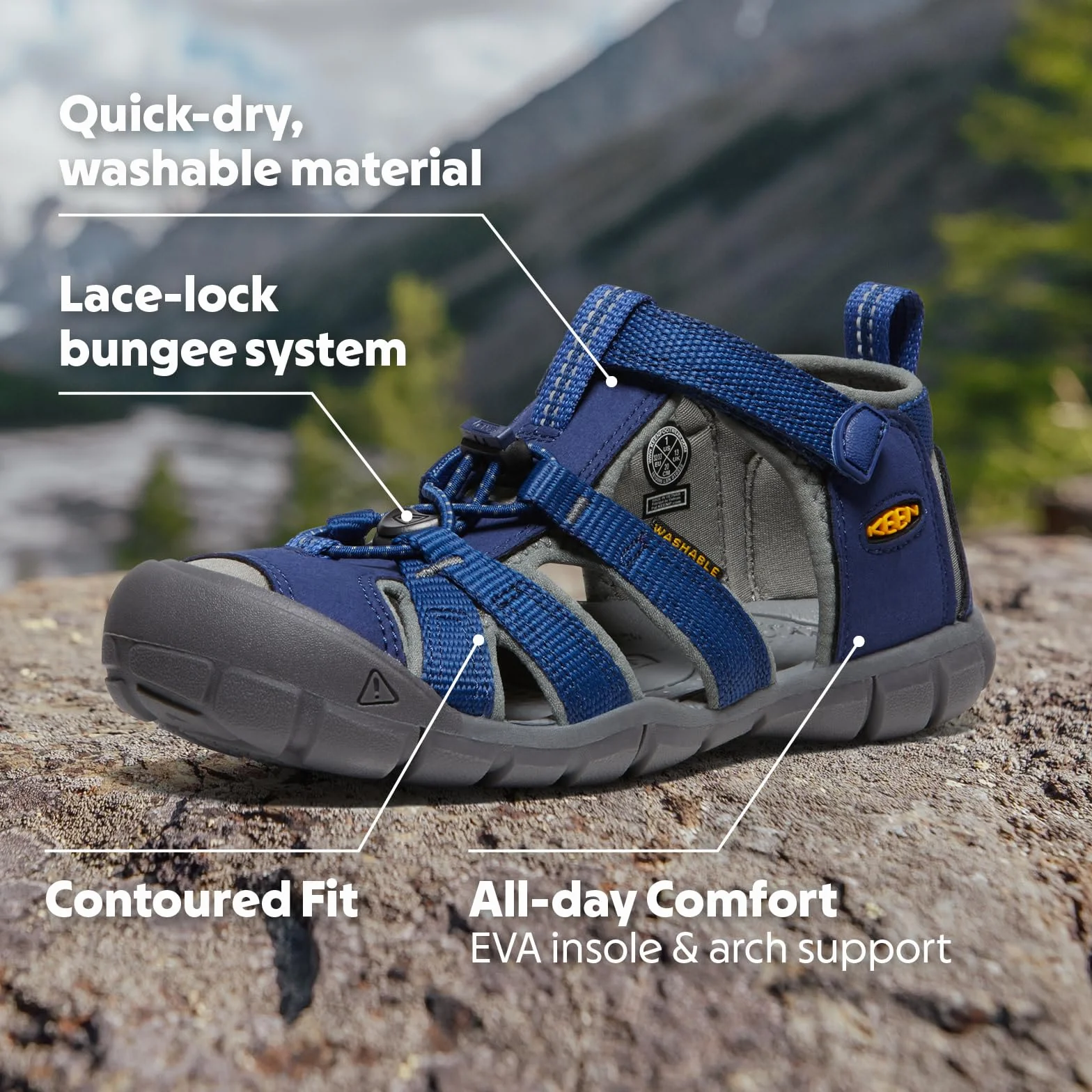KEEN Sandały dziecięce unisex Seacamp Ii CNX, Akademia Marynarki Wojennej Chartreuse, 31 EU