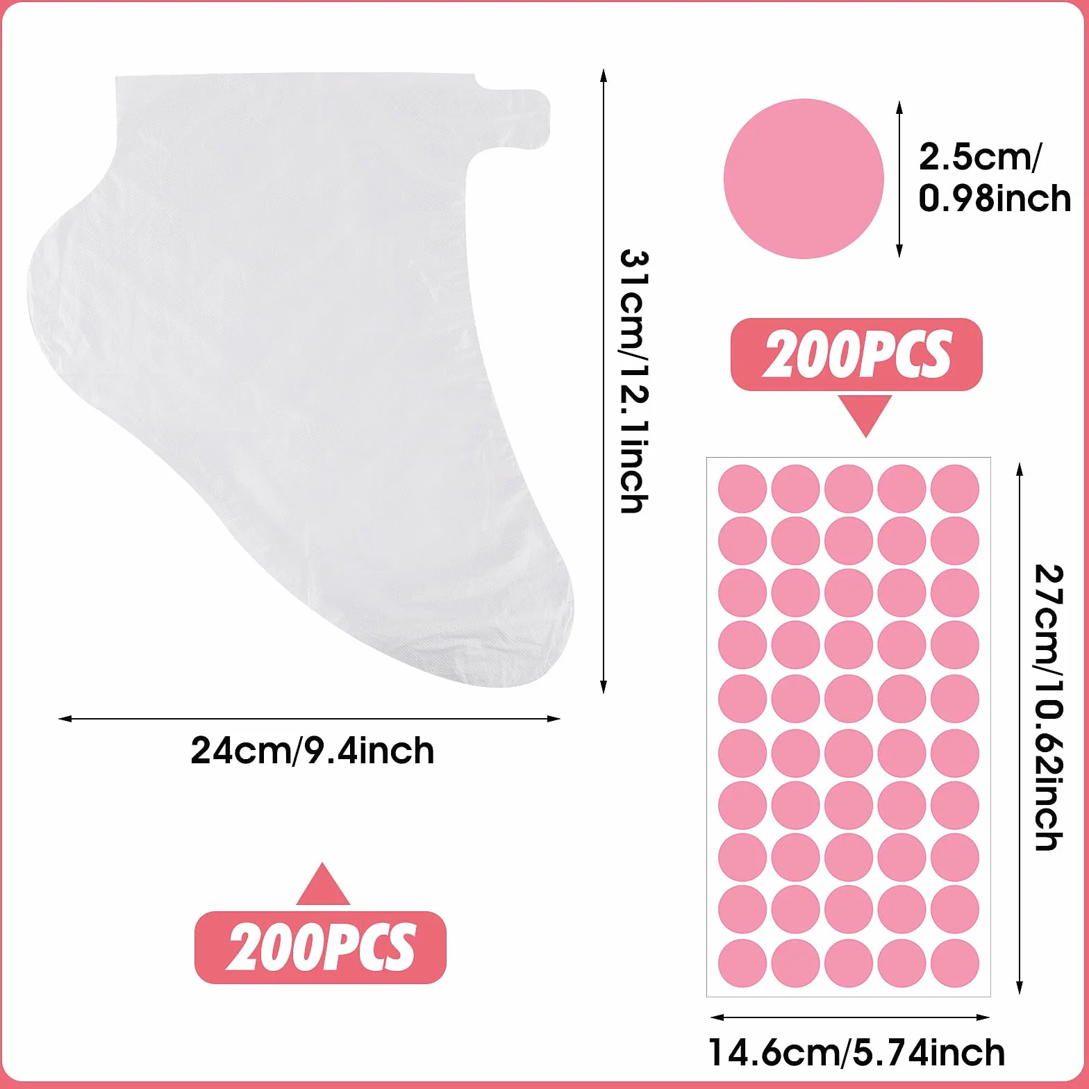200 sztuk przezroczystych plastikowych butów jednorazowych z wosku parafinowego, maska na stopy, parafina, wosk, maska do stóp do pielęgnacji stóp, osłony stóp