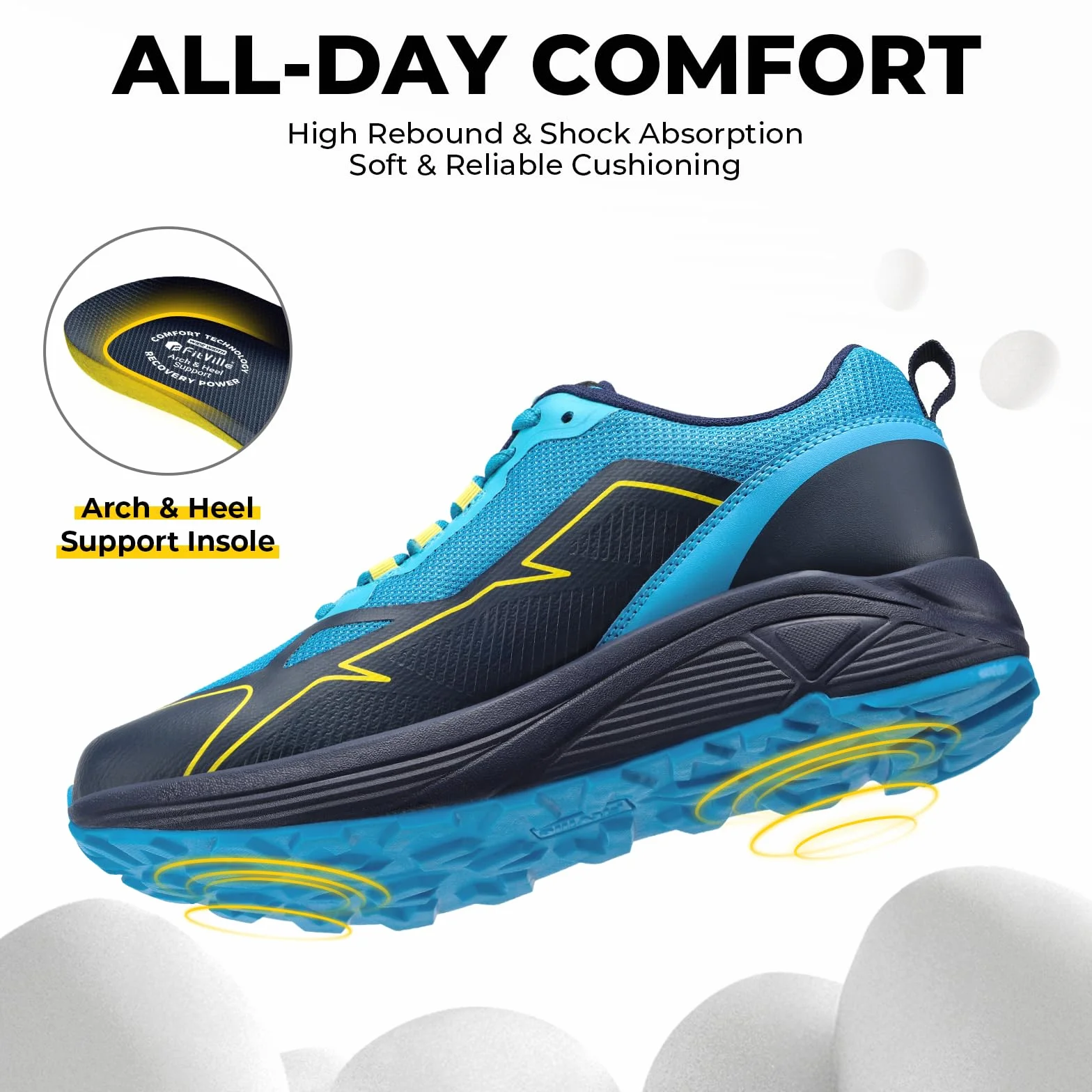 Buty do biegania FitVille Męskie bardzo szerokie buty do biegania w terenie Szerokie lekkie buty sportowe Buty outdoorowe Wygodne buty fitness Buty trekkingowe V3