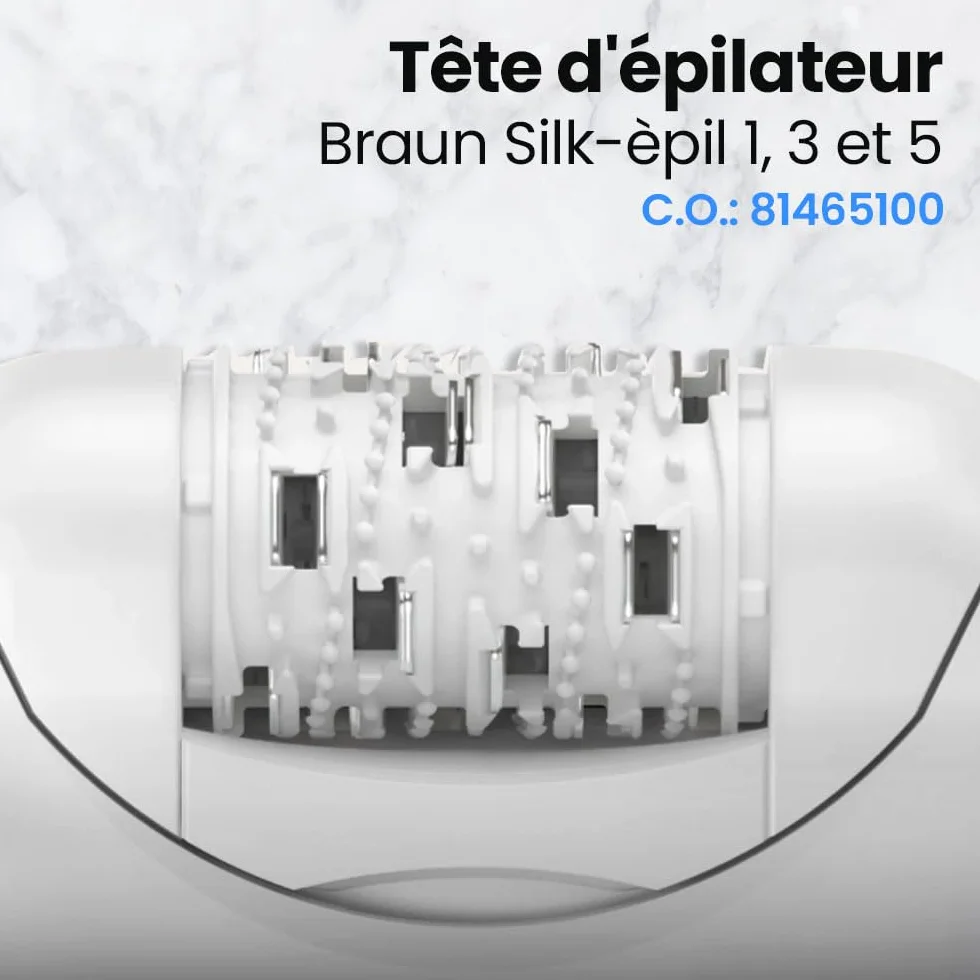 Anakel Home Głowica depilująca 81465100 Kompatybilna z Braun Silkepil 1, 3 i 5 | Typ 5316, 5320, 5395, 5396 | 20 Pincet, Oryginalne Zapasowe, Kolor Biały