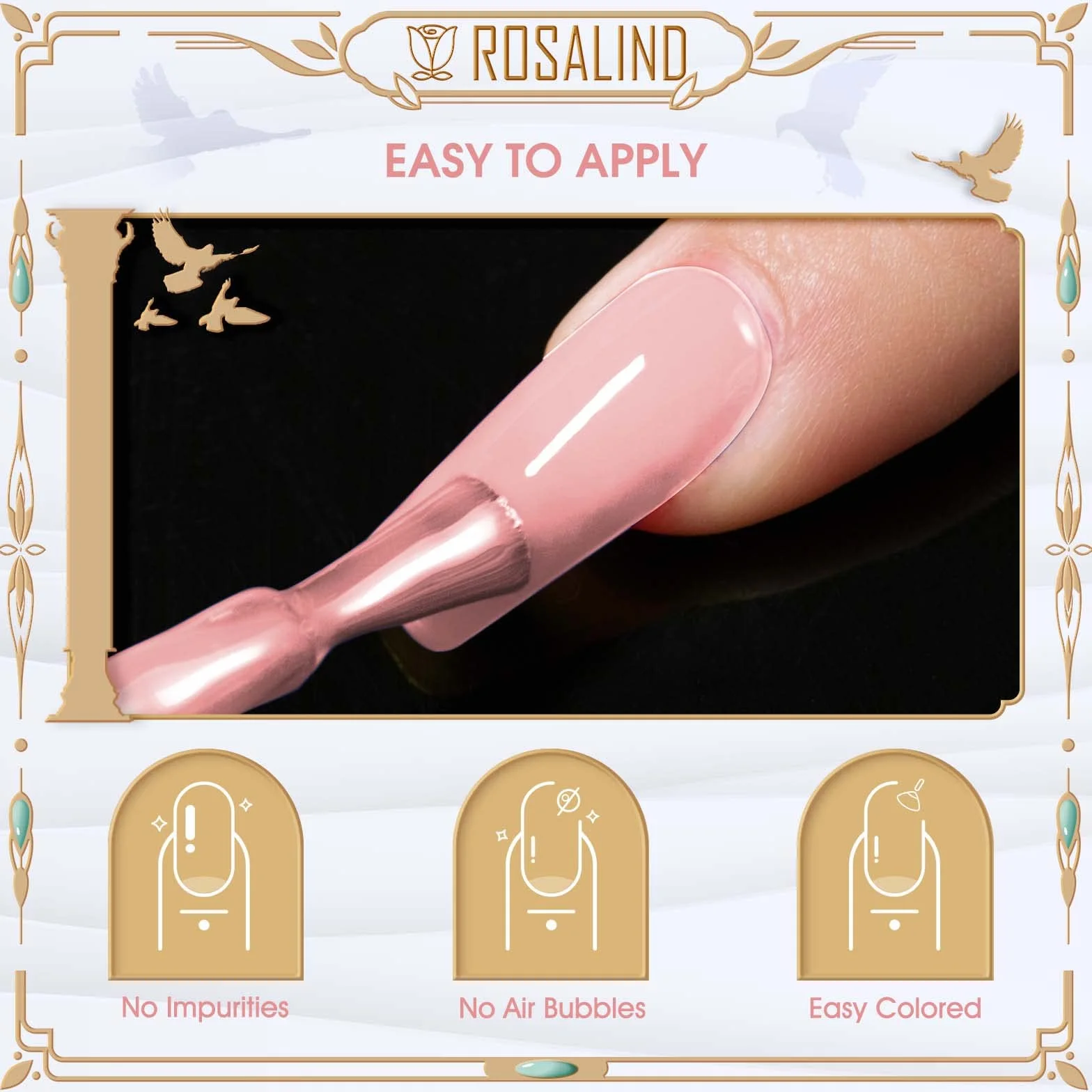 ROSALIND UV lakier do paznokci Jelly 6 kolorów Różowy Jasnoróżowy Kolor skóry Klasyczny przezroczysty żel zestaw