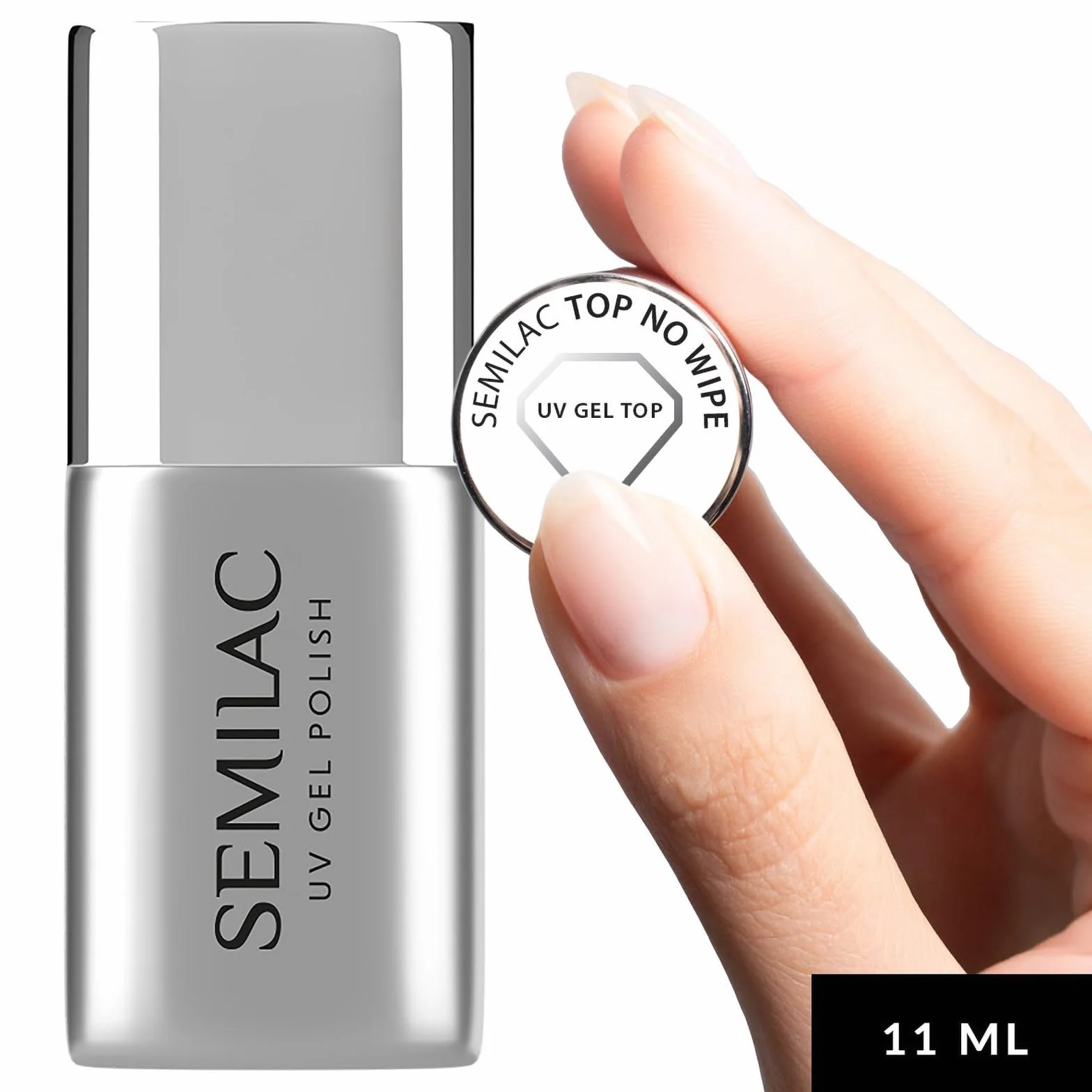 Semilac Top No Wipe Lakier Hybrydowy Efekt Mokrych Paznokci Połysk Xxl 11ml