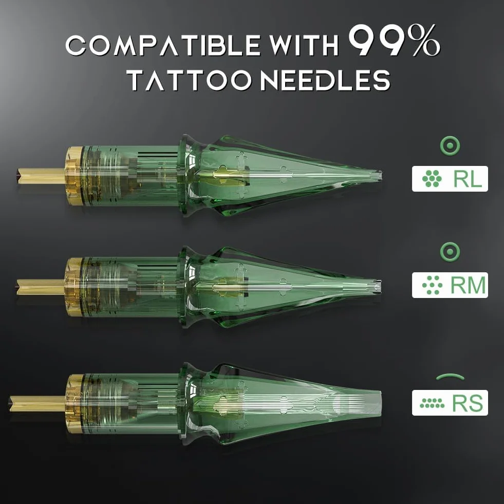 Solong Tattoo Elite Bugpin zestaw 20 sztuk, nr 12 średnicy, 5 igieł, bardzo długie, stożkowe, okrągłe wkłady magnetyczne, uniwersalne, kompatybilne z precyzyjnymi liniami i szczegółowym cieniowaniem