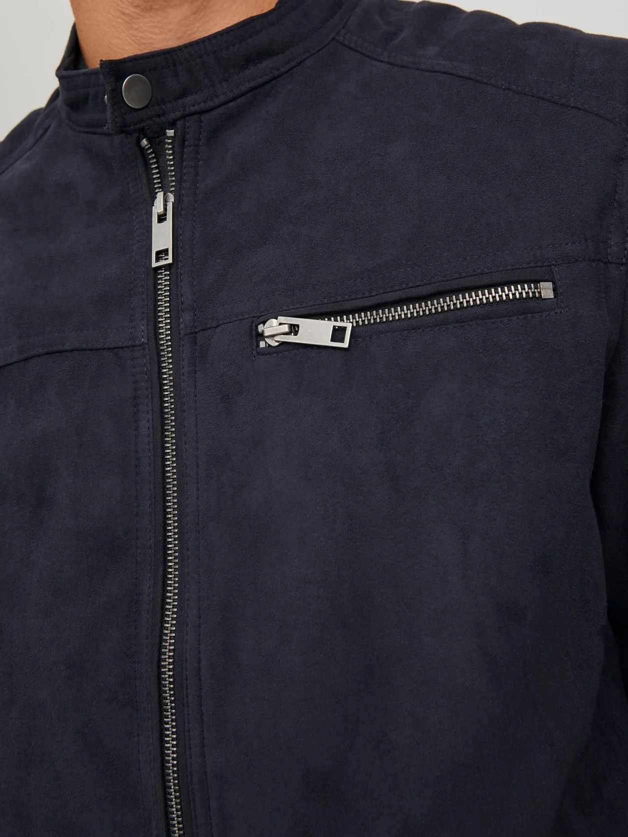 Kurtka mêska JACK & JONES Kurtka ze skóry sztucznej Biker Blouson Bomberjacke JJEROCKY Design Coat Kurtka wiosenna