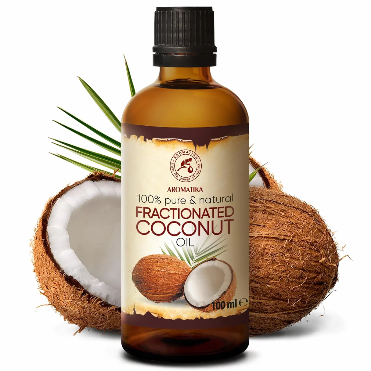 Fractionated Coconut Oil 100ml - Cocos Nucifera Oil - 100% Pure & Natural - Base Oil - Odorless - Intensive Face Treatment - Body Care - Skin - Hair - for Beauty - Massage Oil - Wellness