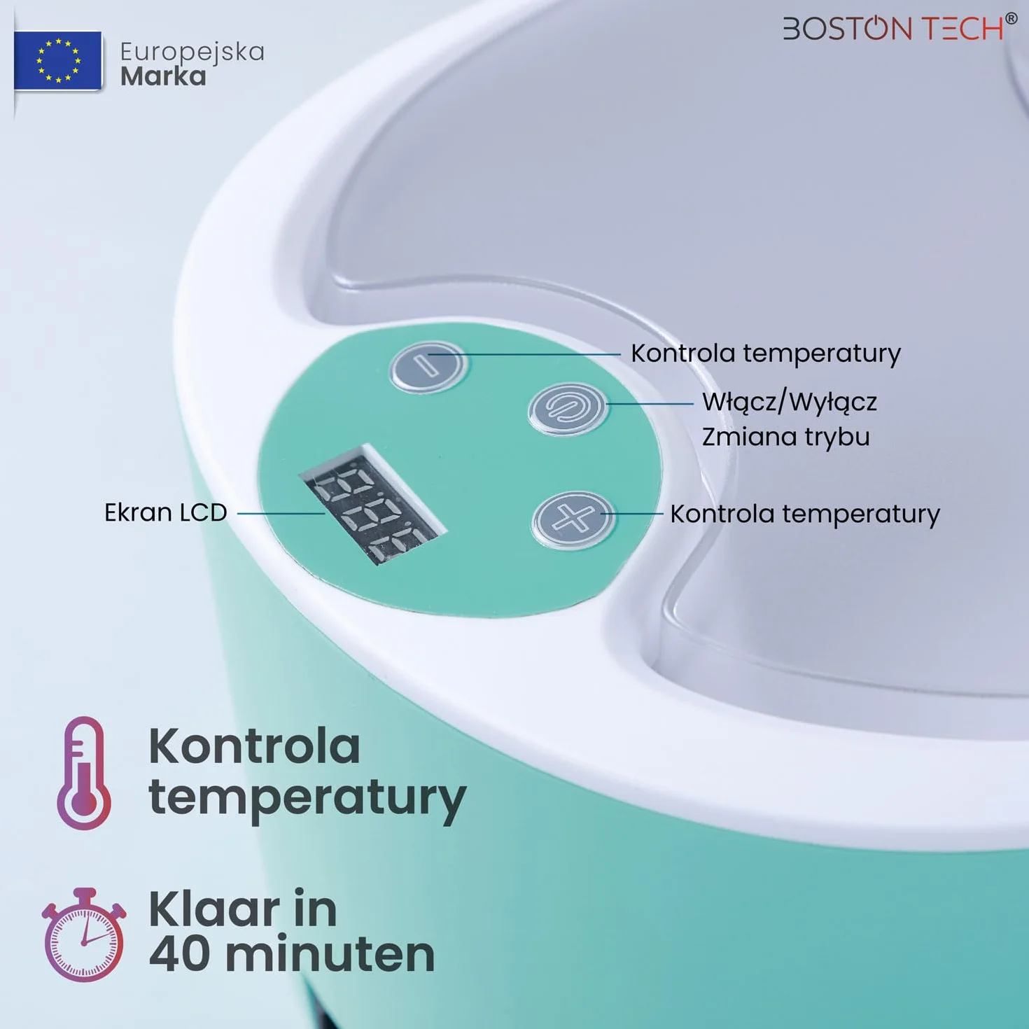 Kąpiel parafinowa do rąk i stóp firmy Boston Tech® | Łagodzenie bólu mięśni i zapalenia stawów | Nawilża, zmiękcza i ożywia skórę | Pojemność 5L + 2 bloki woskowe (900g) + akcesoria premium