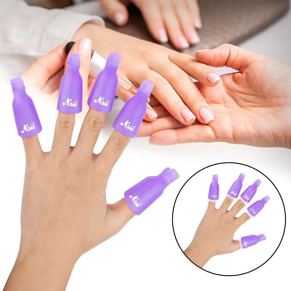 LOPHE Klipsy do usuwania lakieru do paznokci do żelu Soak Off i akrylowego manicure UV - fioletowe