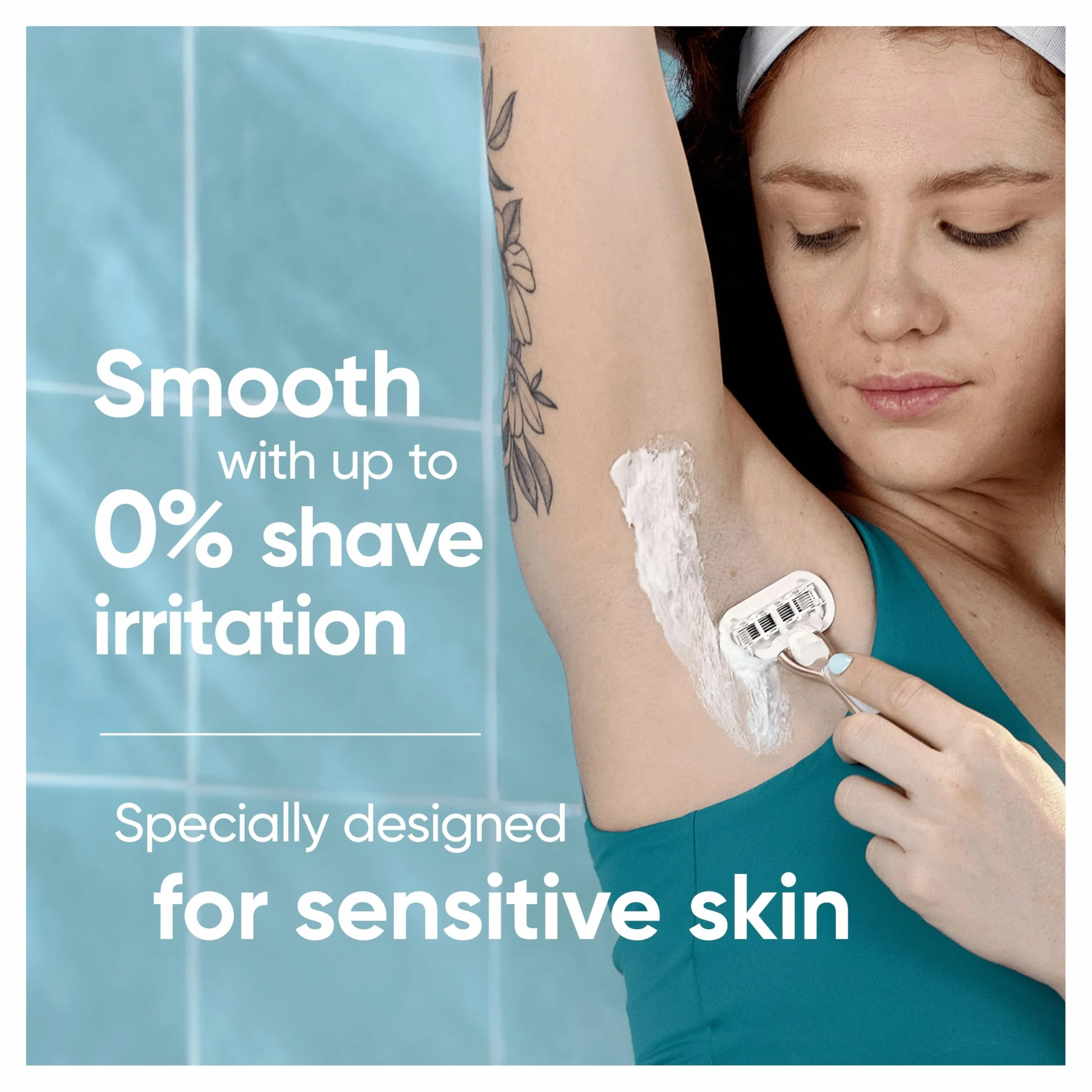 Gillette Venus Deluxe Smooth Sensitive maszynka do golenia dla kobiet, 3 wkłady do maszynki do golenia, metalowy uchwyt w kolorze różowego złota, Lubrastrip z odrobiną aloesu, golarki dla kobiet o