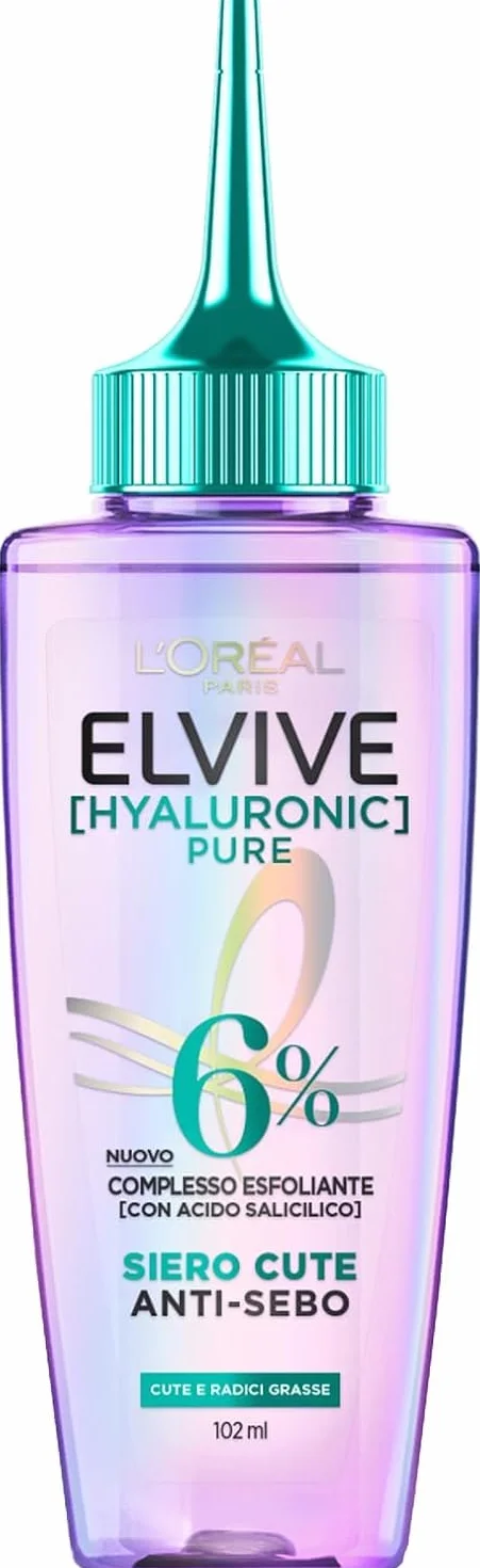 L'Oréal Paris Elvital Hydra Hydra Hyaluronic Pure serum nawilżające do błyszczących, żywych włosów, z kwasem salicylowym i hialuronowym dla nawilżenia, nawilżenia i pielęgnacji, 102 ml