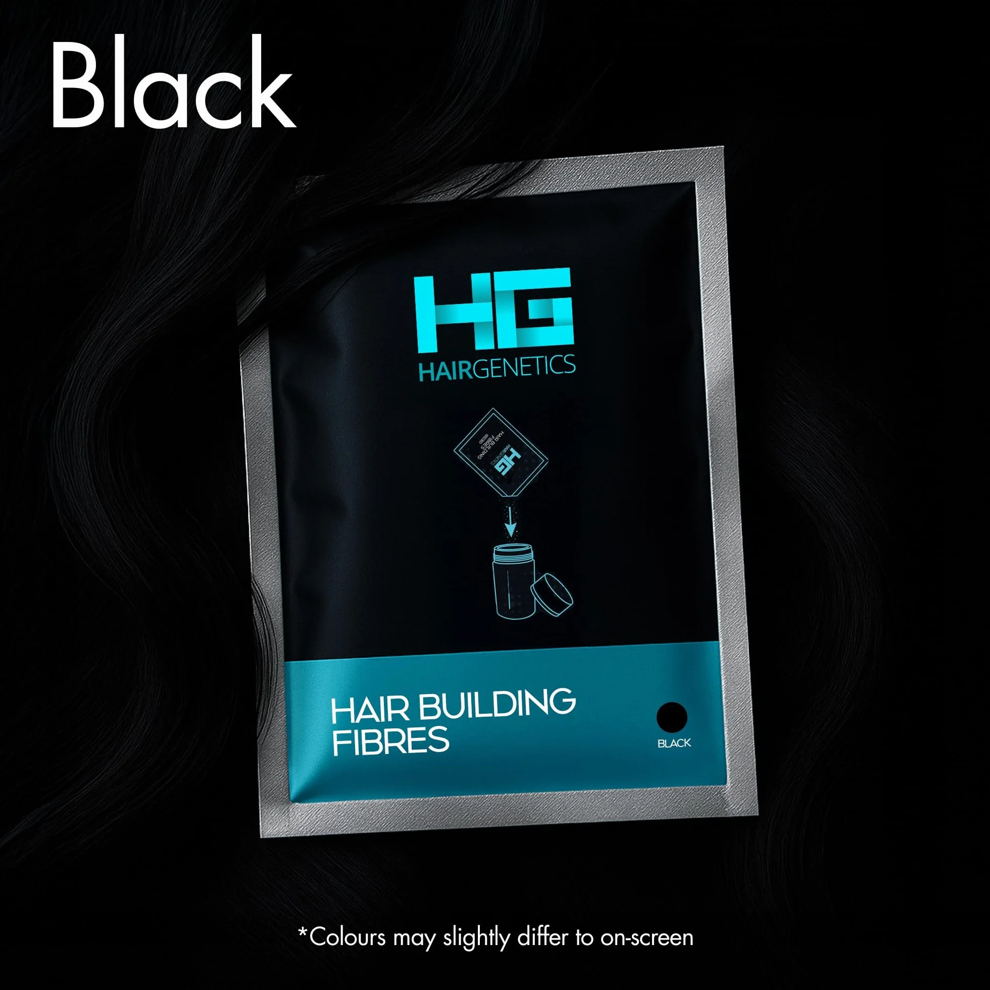 Hair Genetics® Advanced Keratin Hair Fibers – duży wkład 22 g, naturalna koncepcja, aby zaoszczędzić pieniądze, profesjonalny korektor do wypadania włosów, dla mężczyzn i kobiet (czarny)