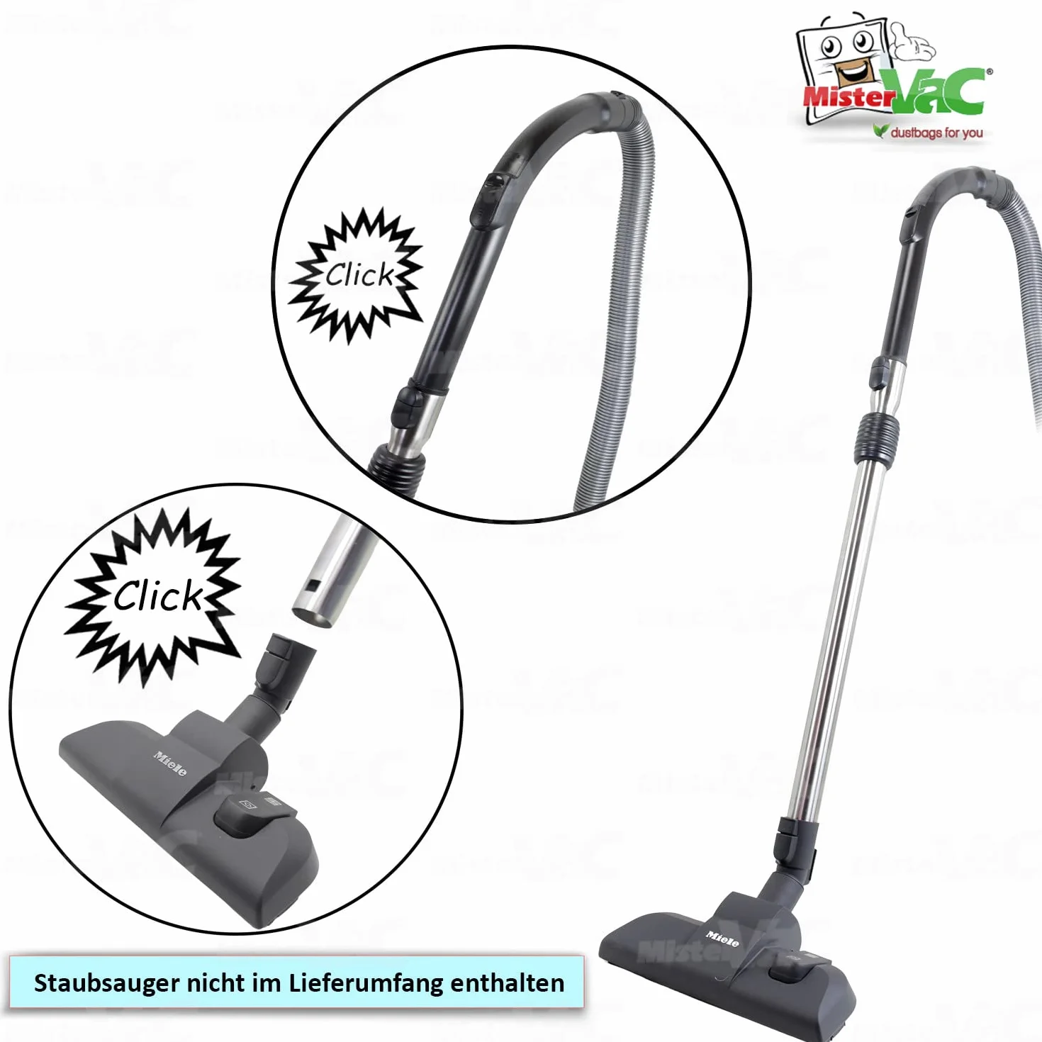 MisterVac | Teleskopowa rura do odkurzacza kompatybilna z Miele Blizzard CX1 Excellence EcoLine SKCP3 HS16