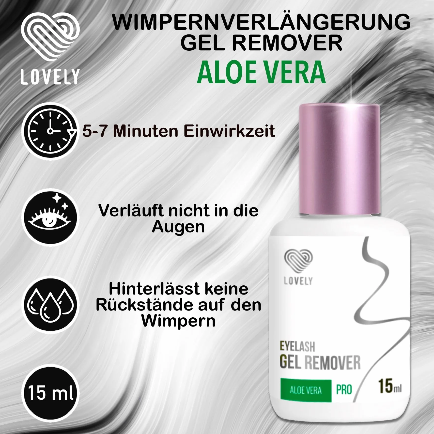 Remover Gel Eyelashes | Lash Extension Remover | Eyelash Extension | LOVELY (15ml), Fragrance:Aloe