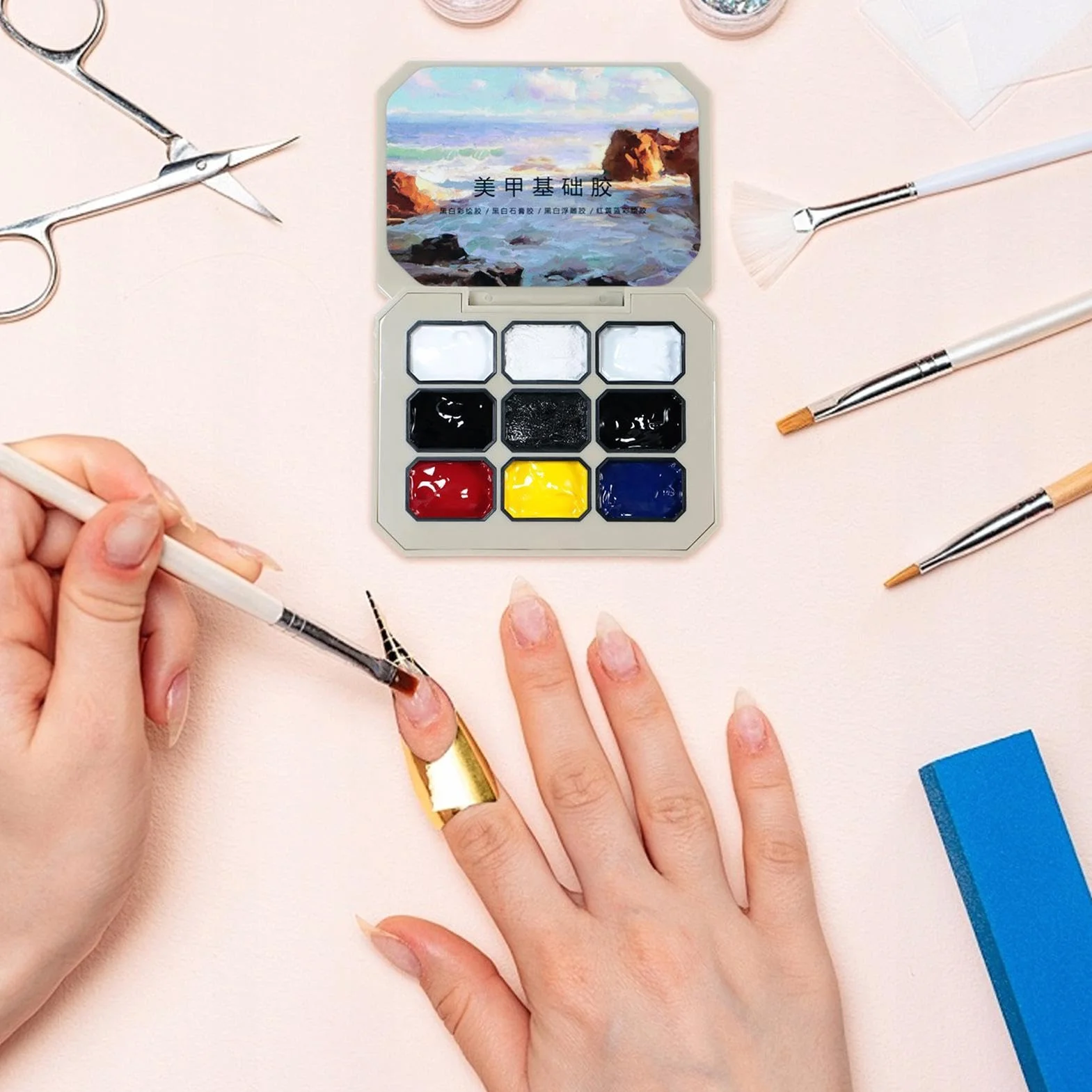 Paleta lakierów żelowych do paznokci, pastelowa paleta 9 kolorów, połyskująca paleta żelowa, zestaw do manicure, do domu, sypialni, szkoły, podróży