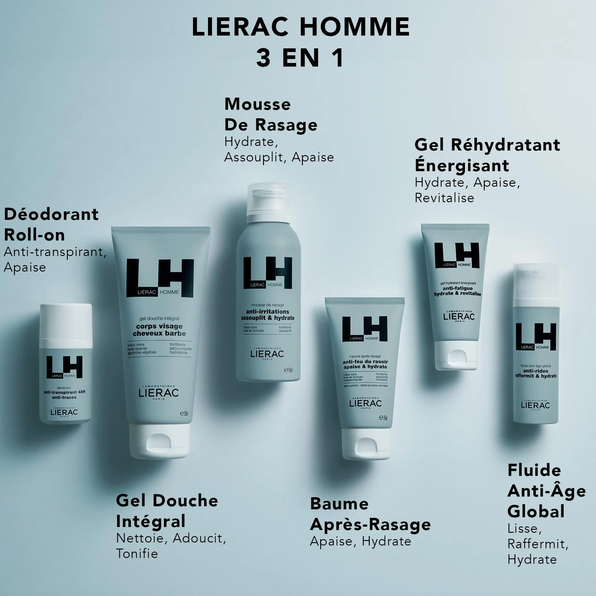 Lierac - Lierac Homme - Pianka do golenia 150ml - Higiena twarzy - Przeciw podrażnieniom - Zmiękcza - Nawilża - Przeciw podrażnieniom - 85% składników pochodzenia naturalnego