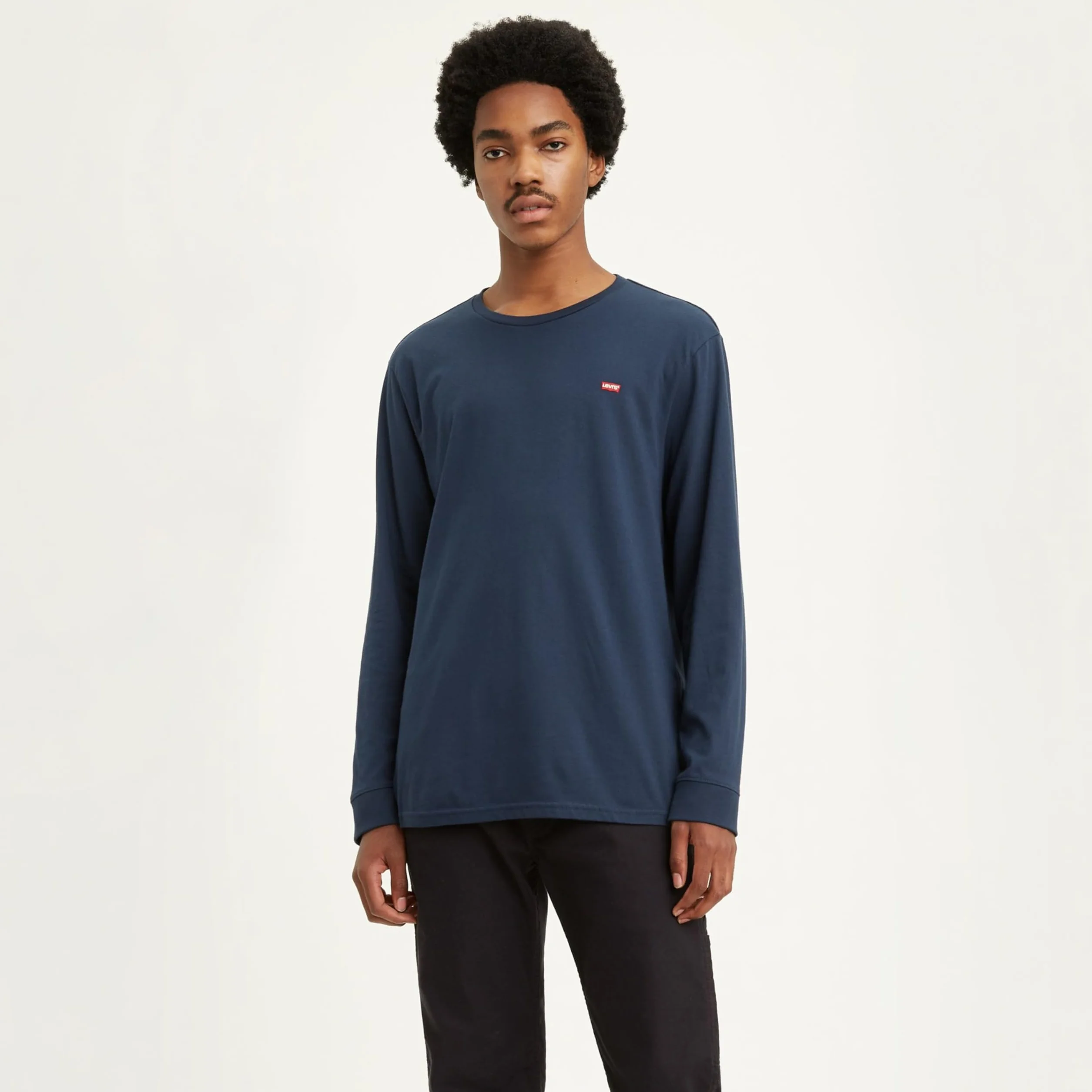 Levi's Mężczyźni Long-Sleeve Original Housemark Tee T-Shirt, Cotton + Patch Dress Blues, L
